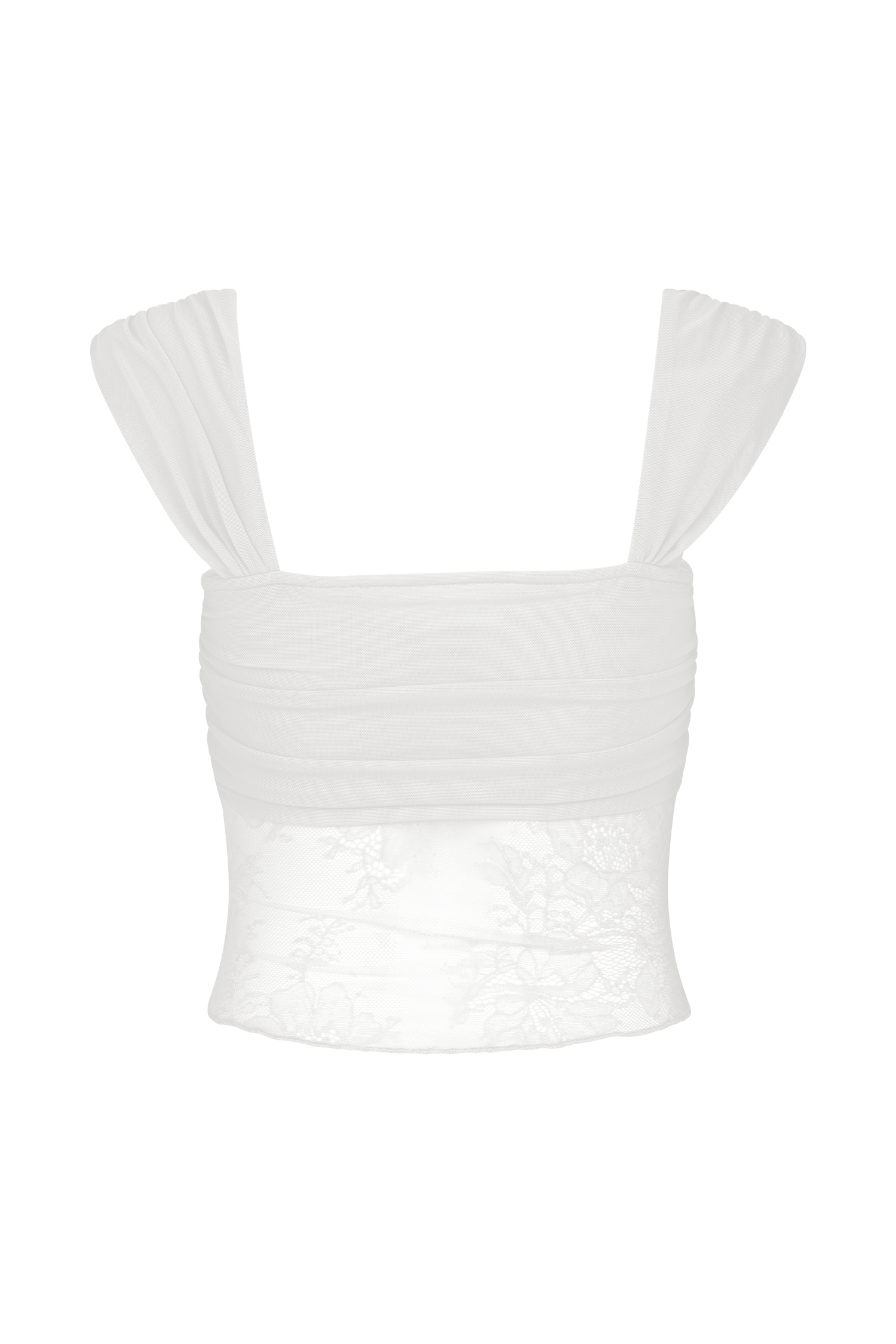 Guinevere Lace And Mesh Top - Ivory #9