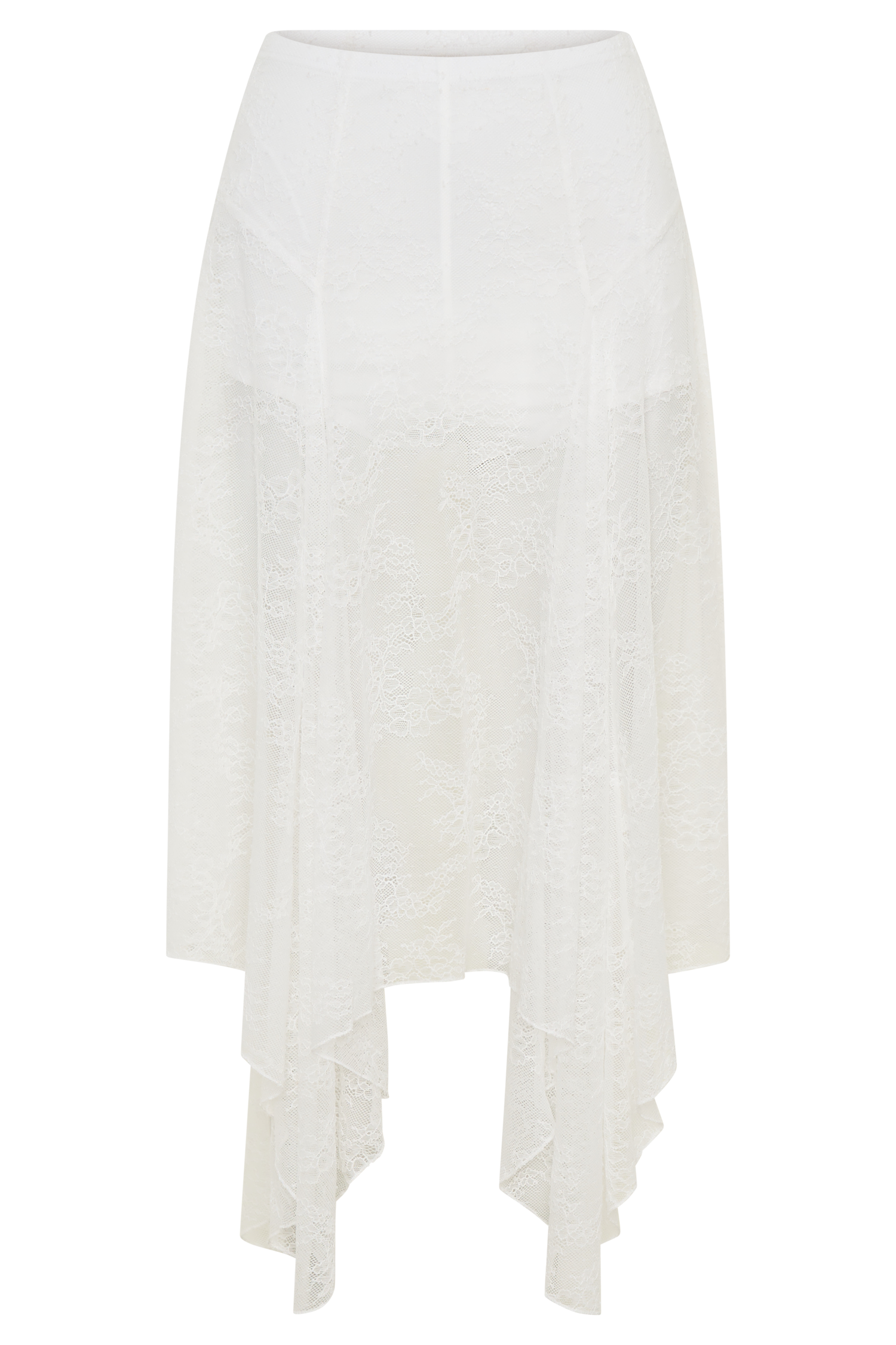 Haime Lace Hankie Midi Skirt - Ivory #9