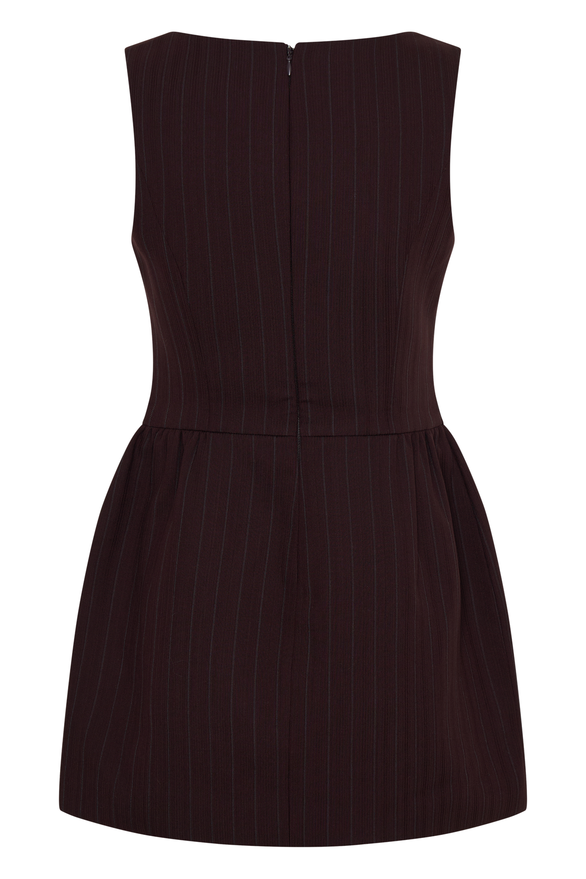 Hallie Boat Neck Mini Dress - Plum Pinstripe #12