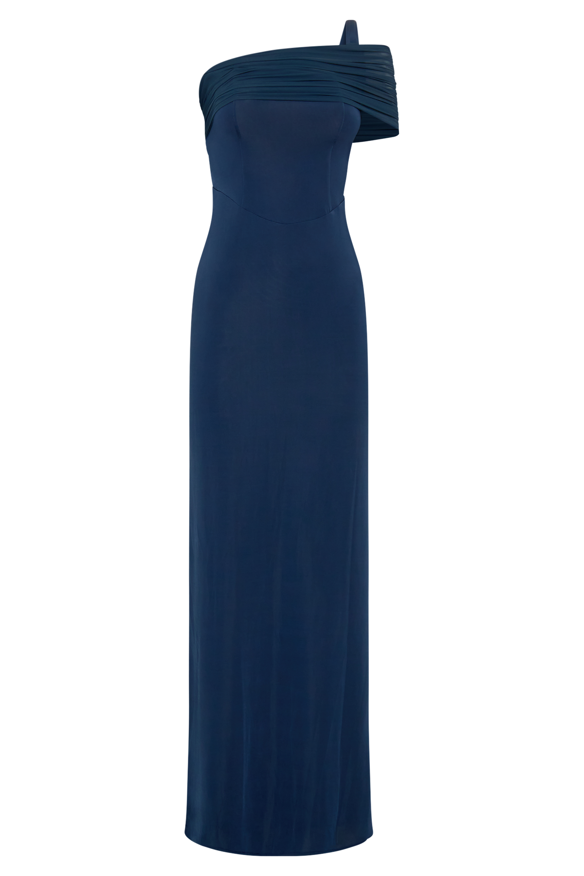 Hanh One Shoulder Mesh Maxi Dress - Ink Blue #9