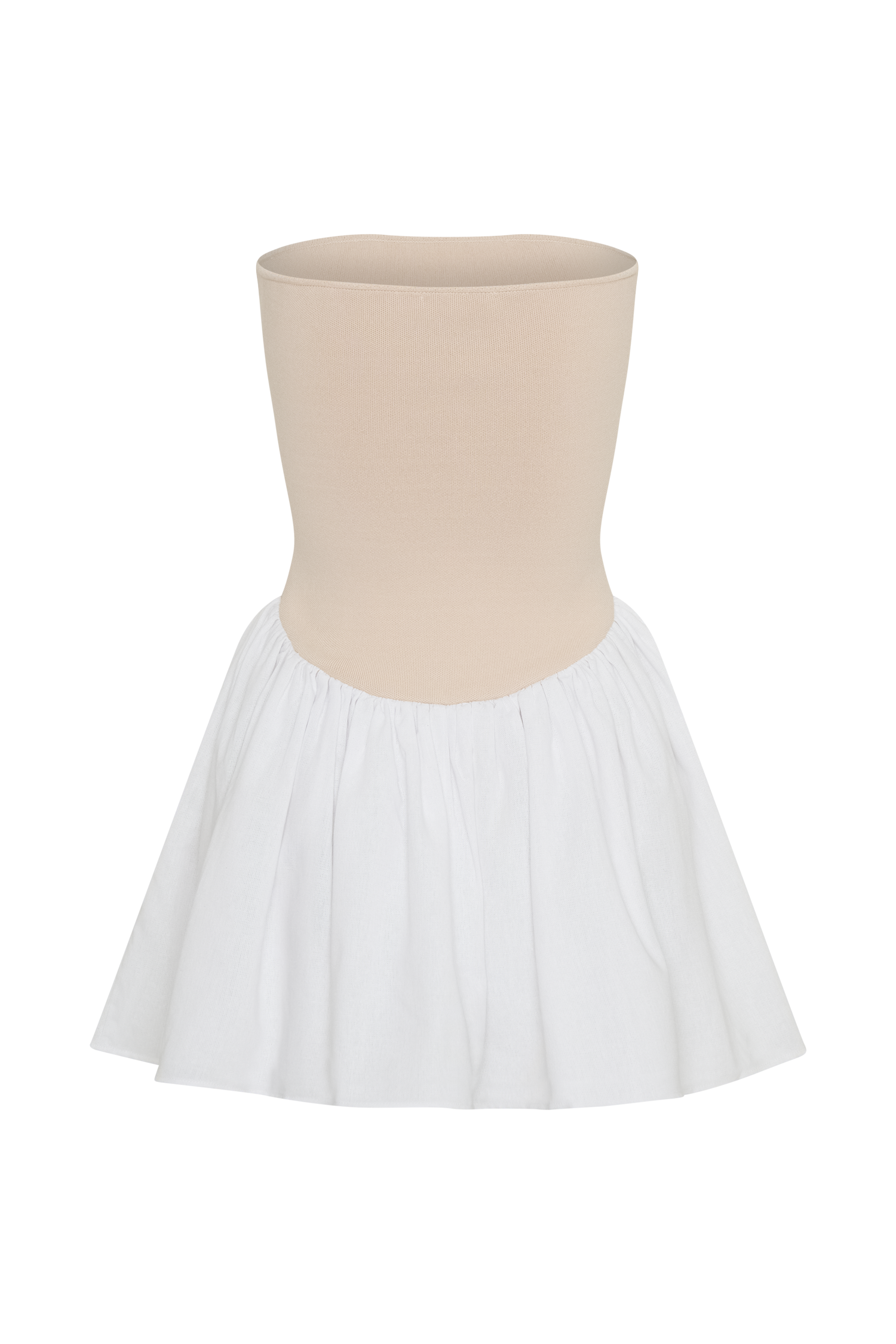 Hannah Knit And Linen Mini Dress - Natural/White #8