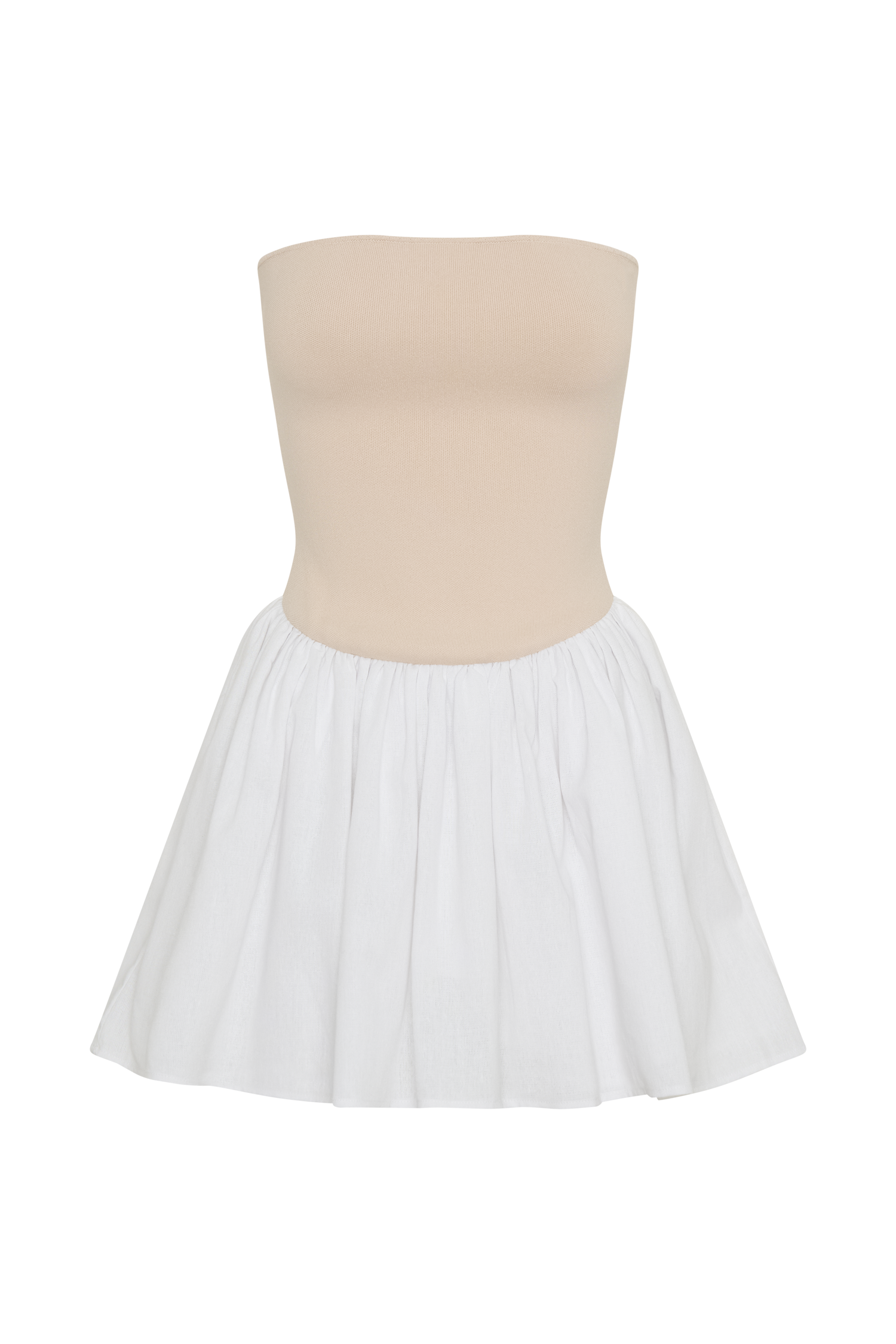 Hannah Knit And Linen Mini Dress - Natural/White #9