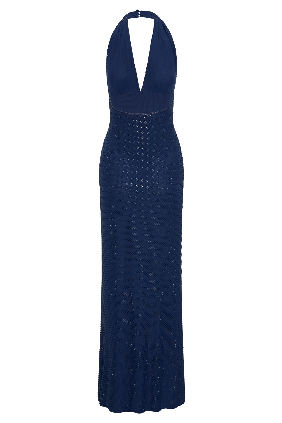 Harriet Halter Neck Diamante Maxi Dress - Navy #10