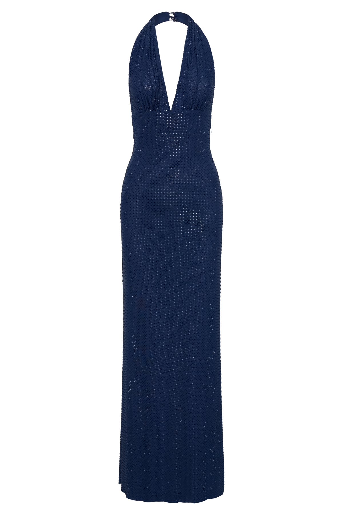 Harriet Halter Neck Diamante Maxi Dress - Navy #11