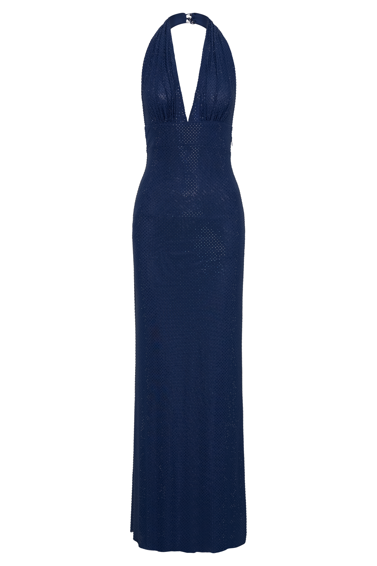 Harriet Halter Neck Diamante Maxi Dress - Navy #11