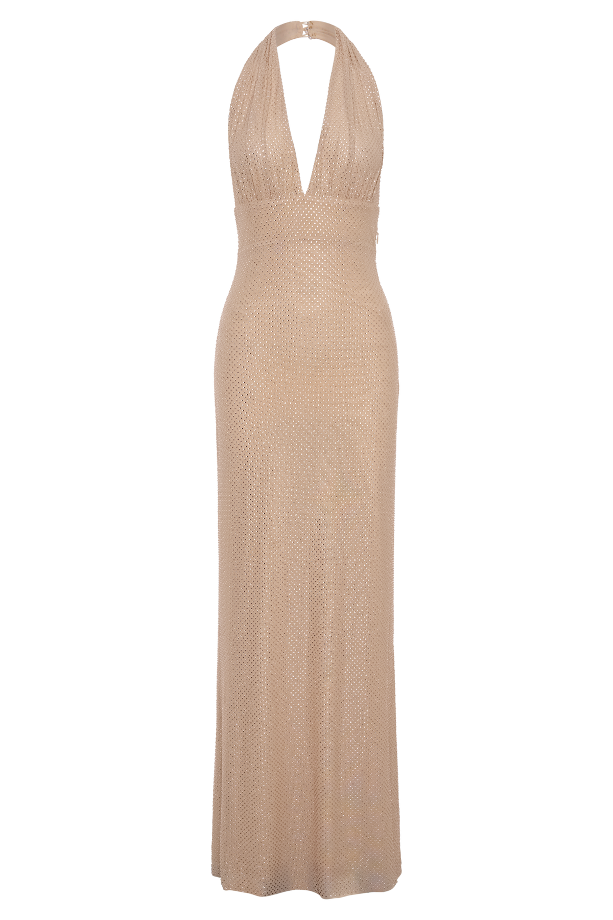 Harriet Halter Neck Diamante Maxi Dress - Sandy Gold #13