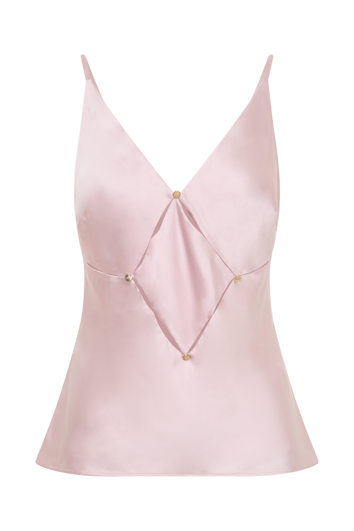 Hattie Satin Sleeveless Top - Pale Pink #9