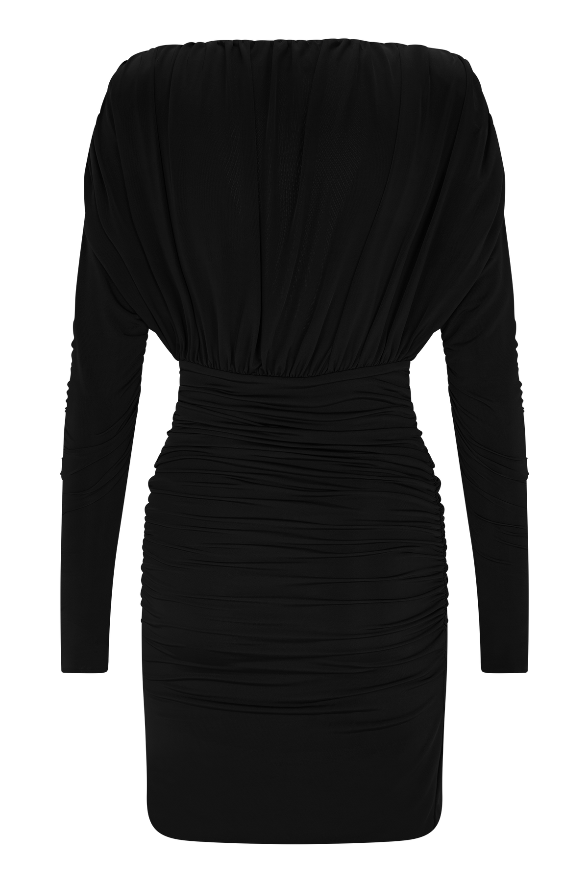 Hayden Long Sleeve Plunge Mini Dress - Black #9