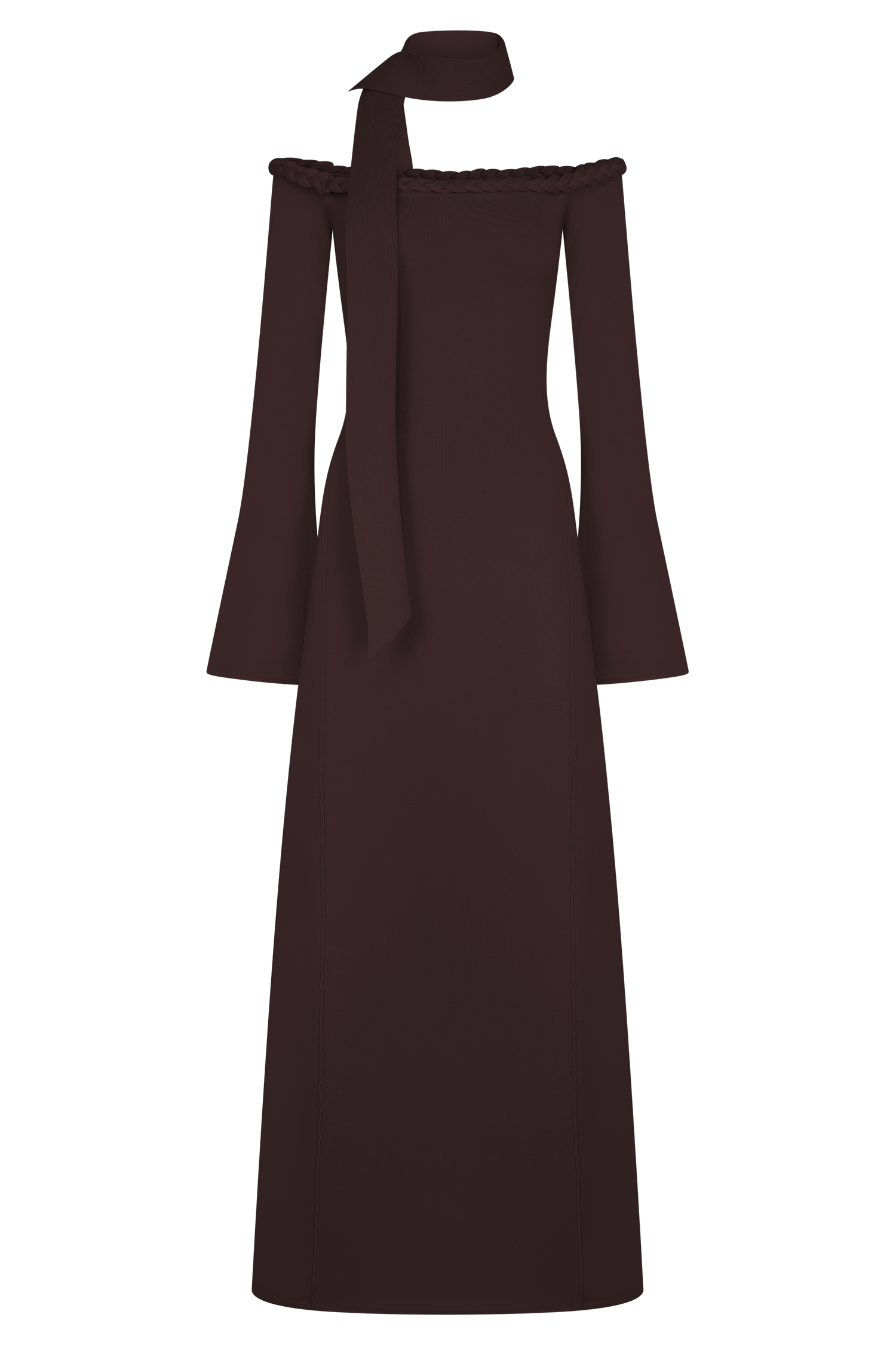 Heidi Strapless Knit Scarf Maxi Dress - Dark Chocolate #7