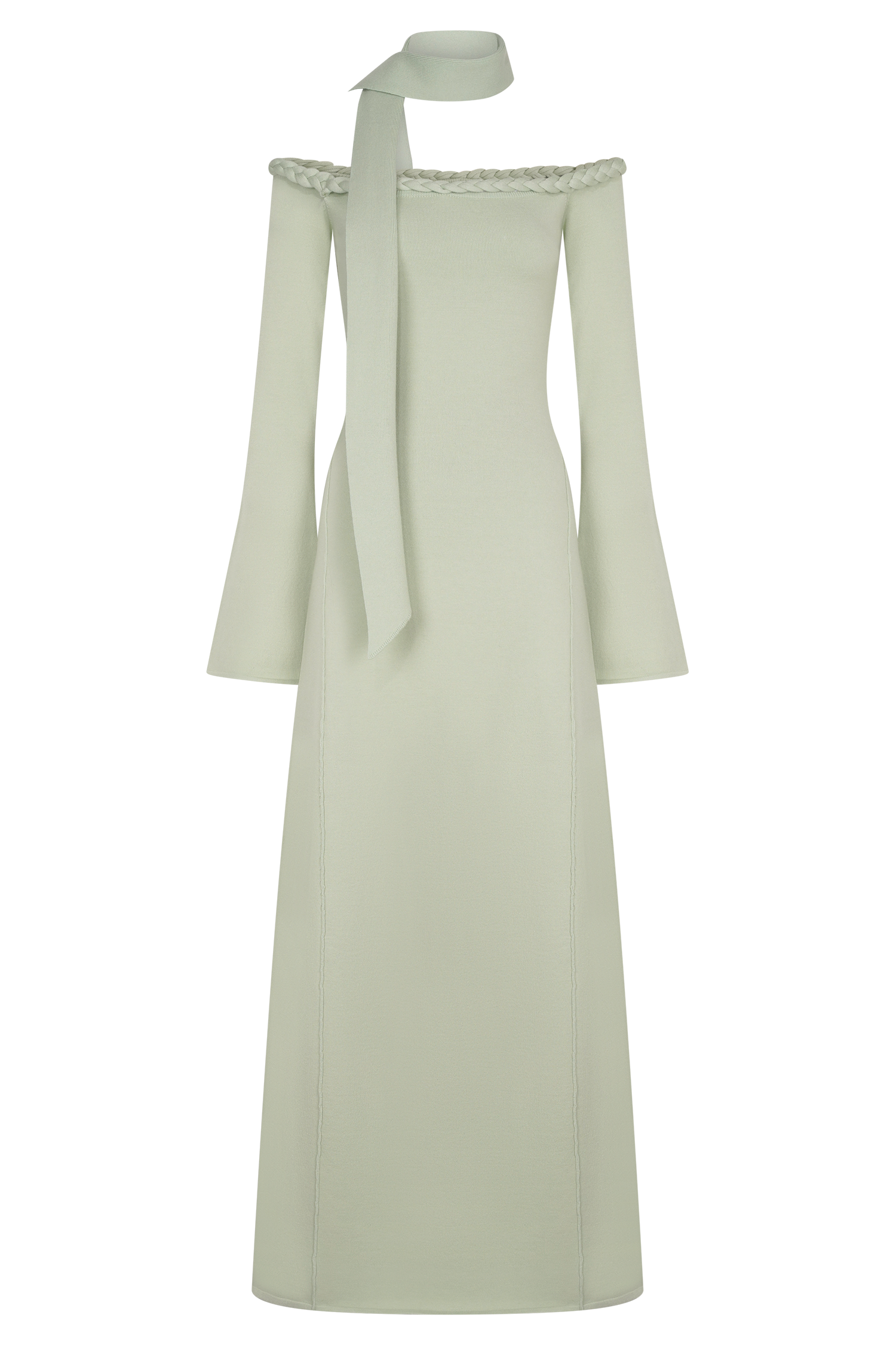 Heidi Strapless Knit Scarf Maxi Dress - Pastel Green #7