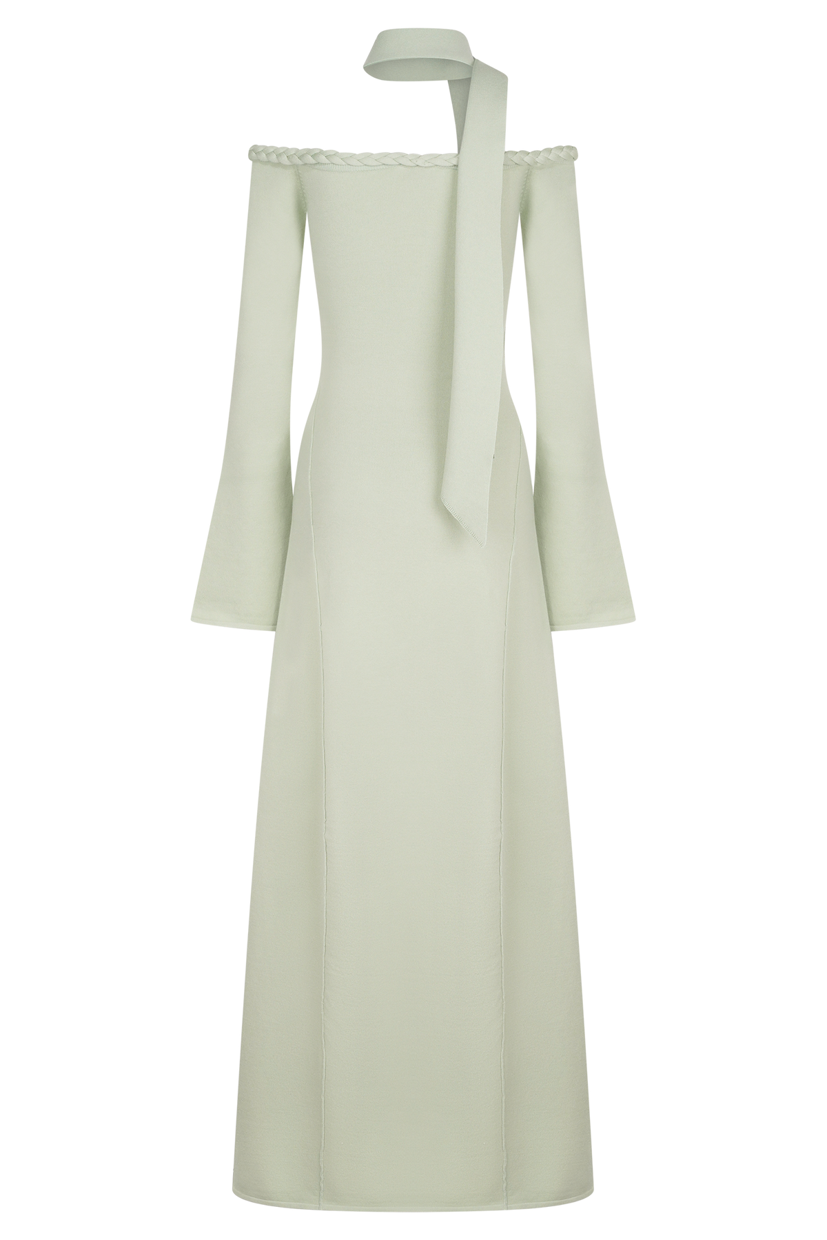 Heidi Strapless Knit Scarf Maxi Dress - Pastel Green #8