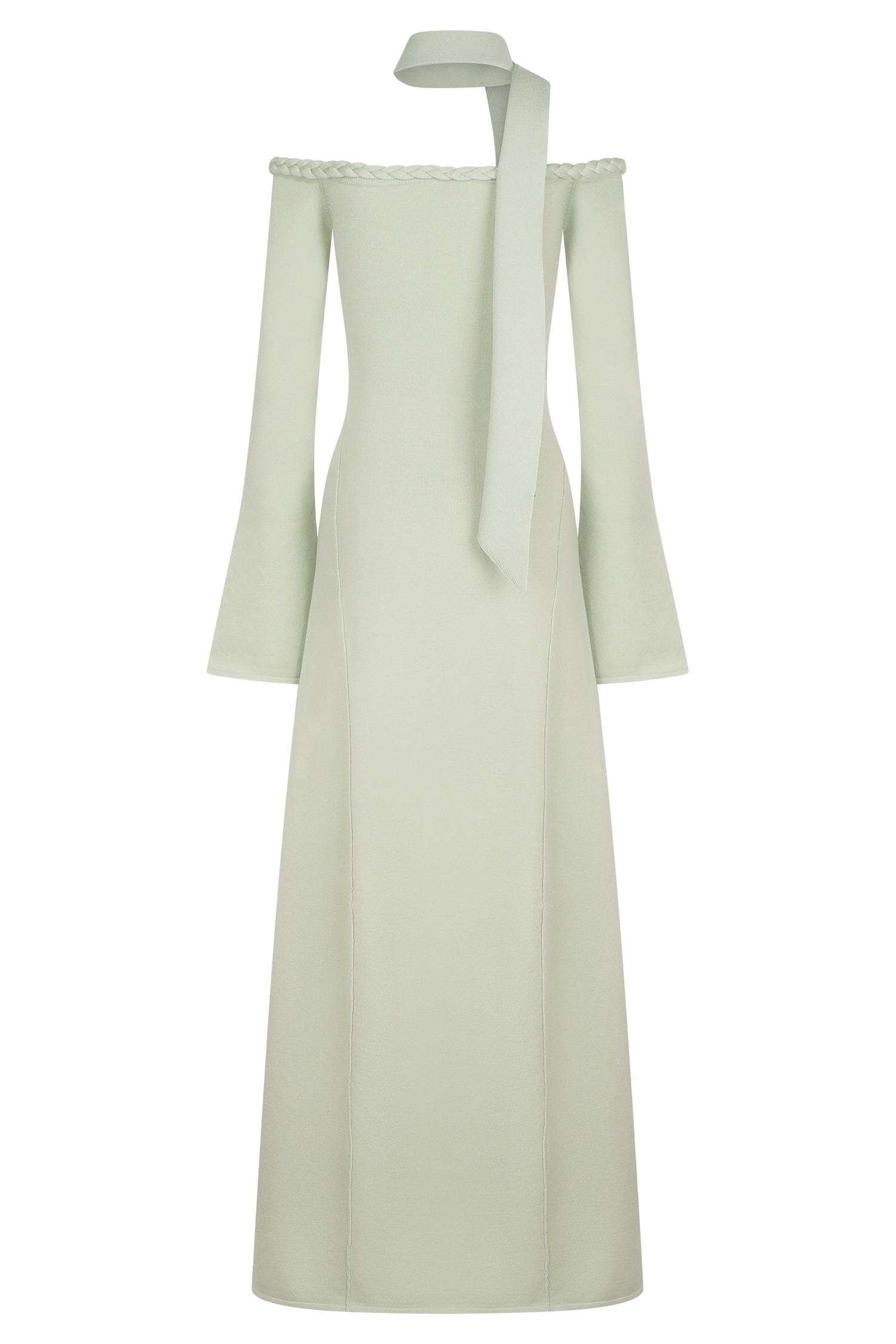 Heidi Strapless Knit Scarf Maxi Dress - Pastel Green #8