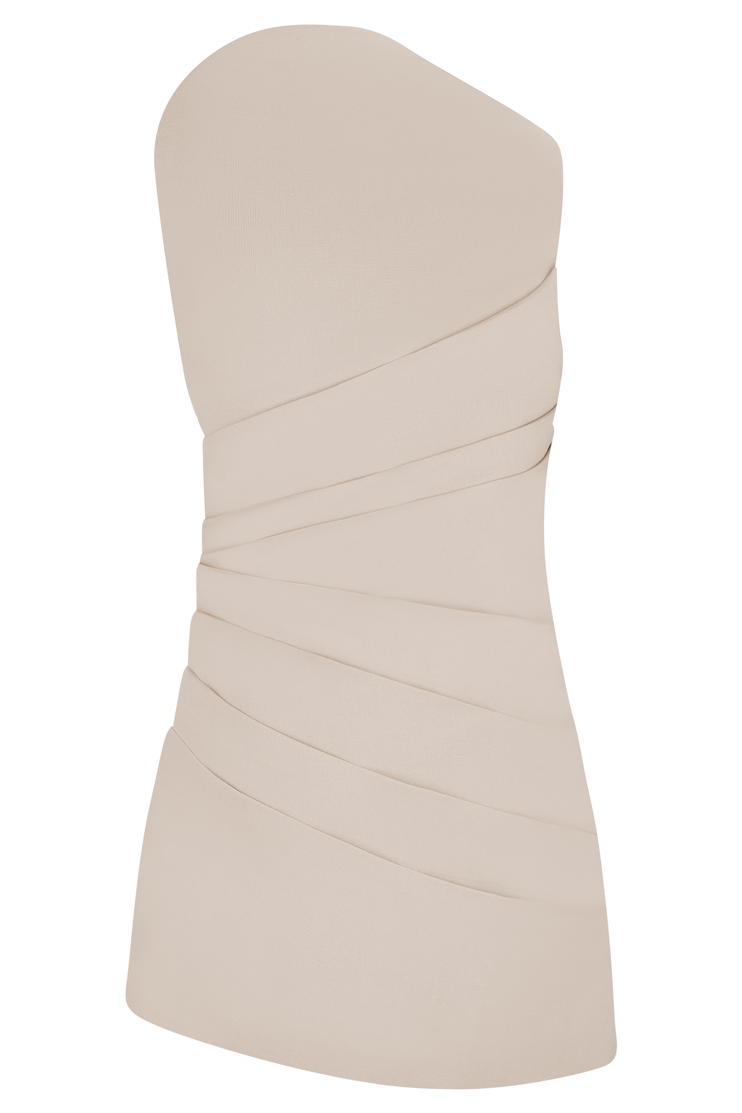 Helena One Shoulder Linen Mini Dress - Natural Beige #10