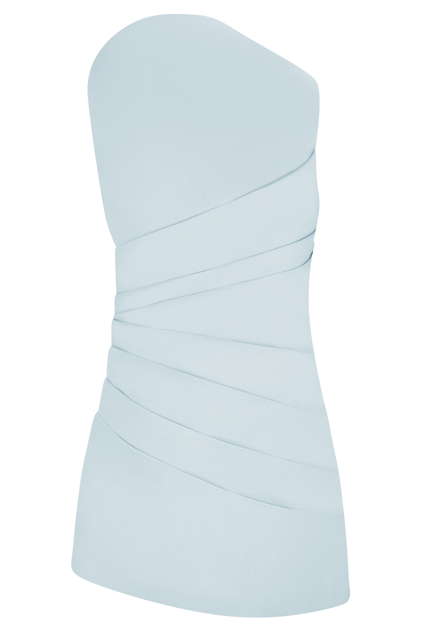 Helena One Shoulder Linen Mini Dress - Powder Blue