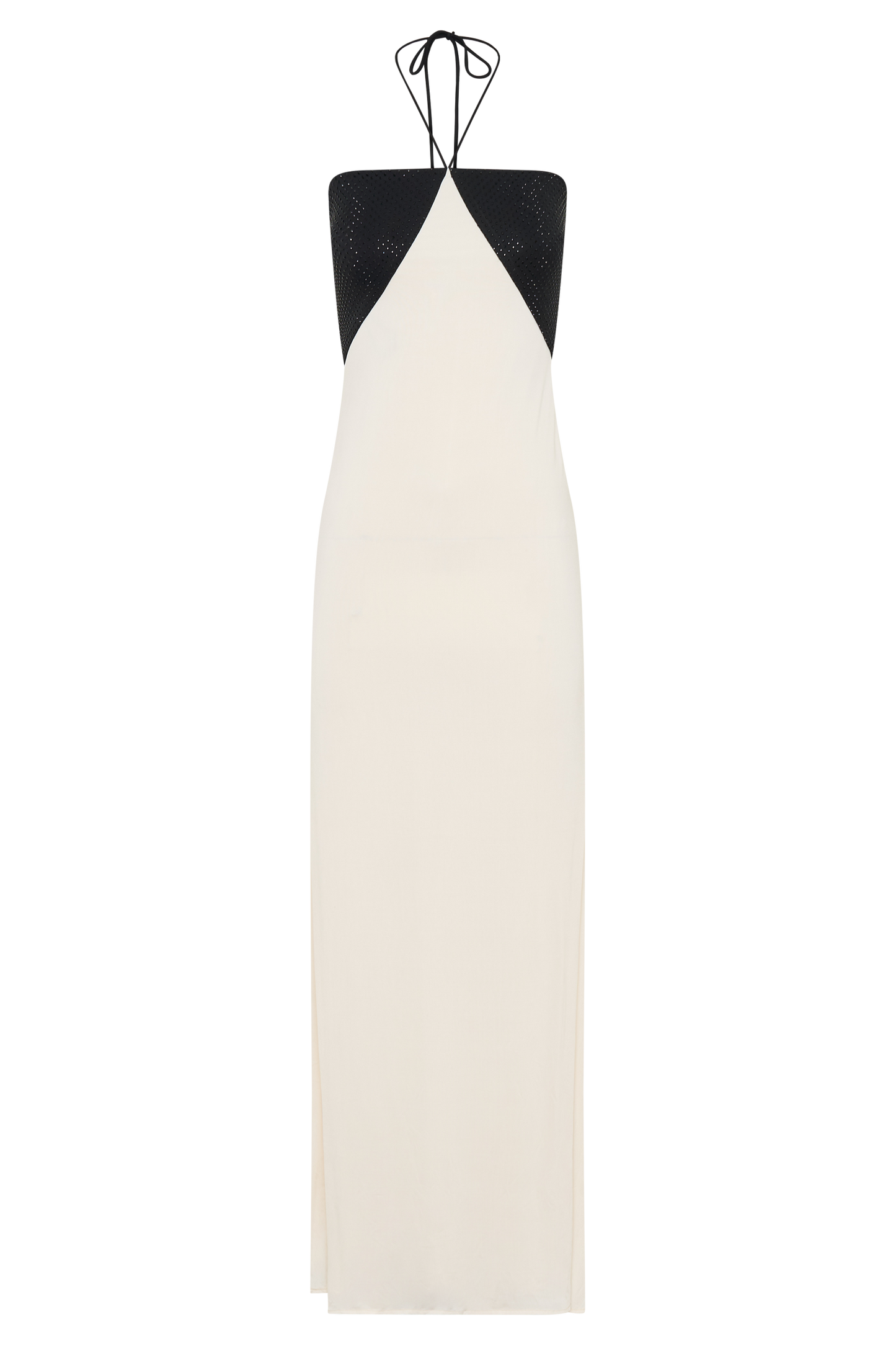 Hien Sequin Halter Maxi Dress - Black/Ivory