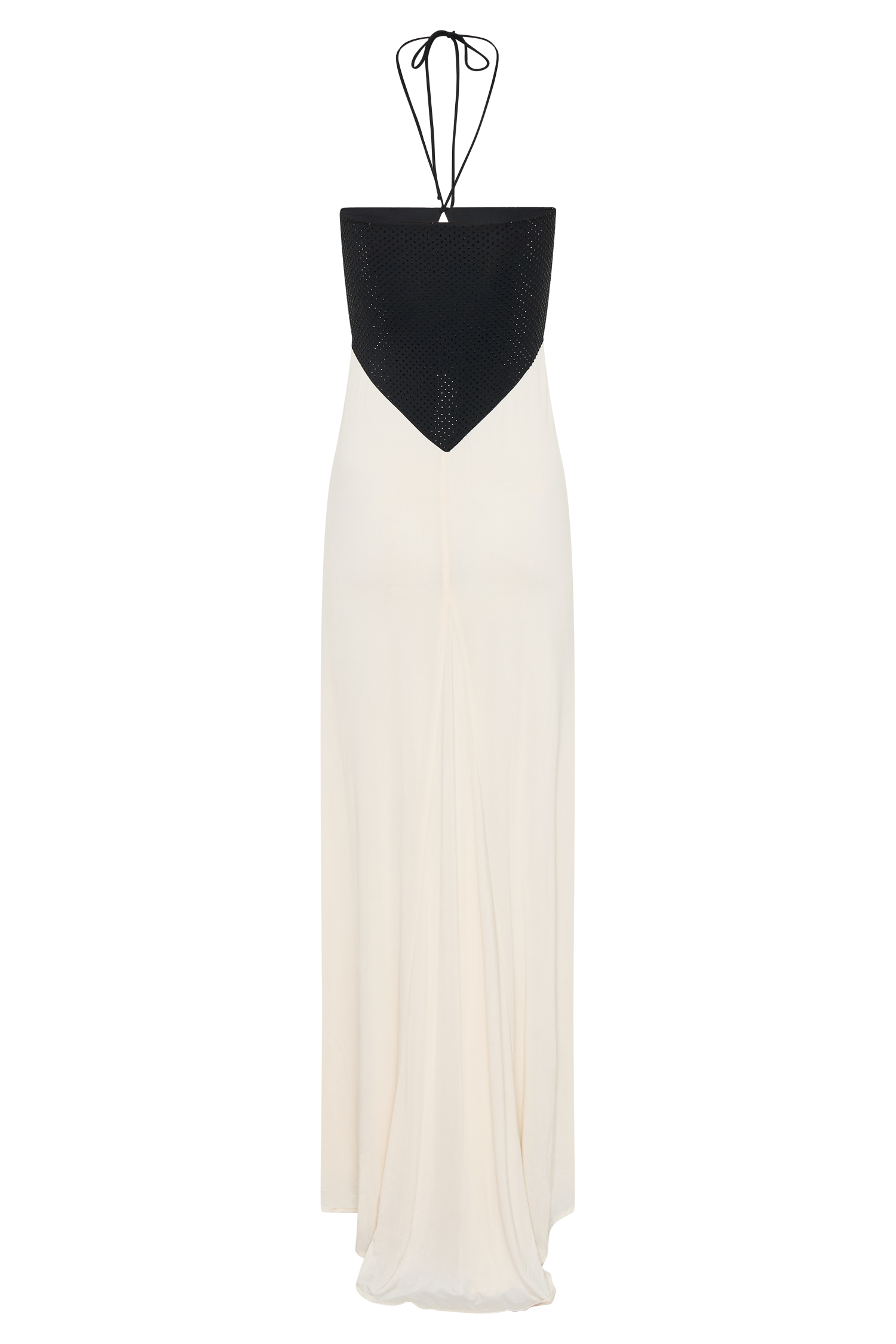 Hien Sequin Halter Maxi Dress - Black/Ivory #10