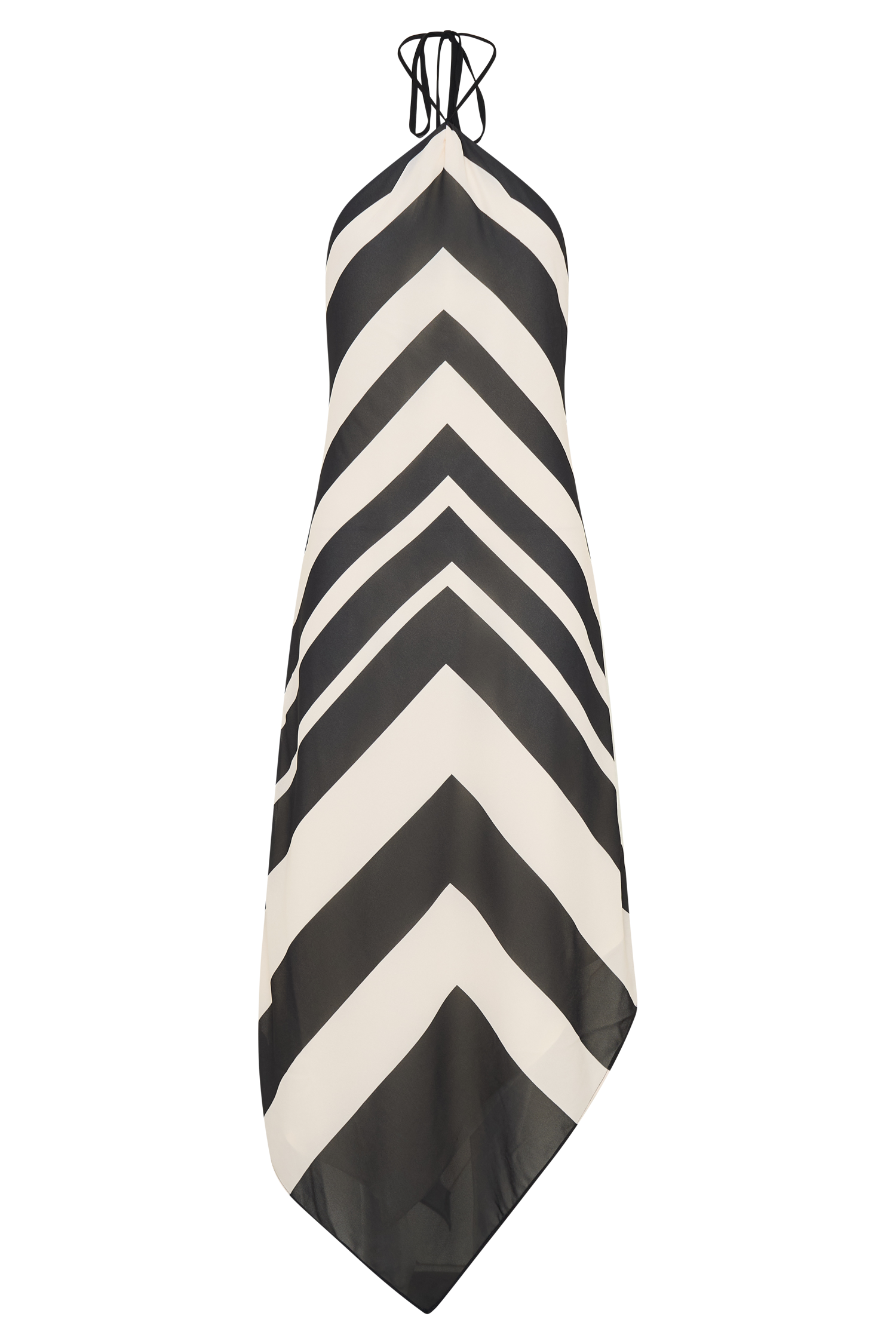 Hope Satin Halter Midi Dress - Black/White #10
