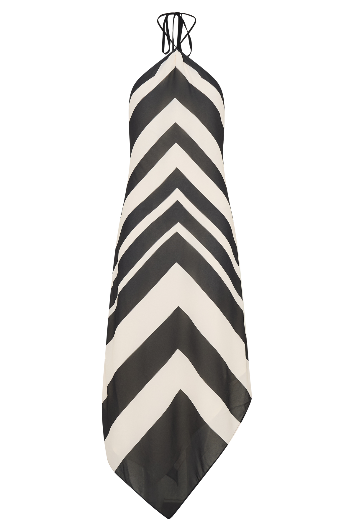 Hope Halter Midi Dress - Black/White #10