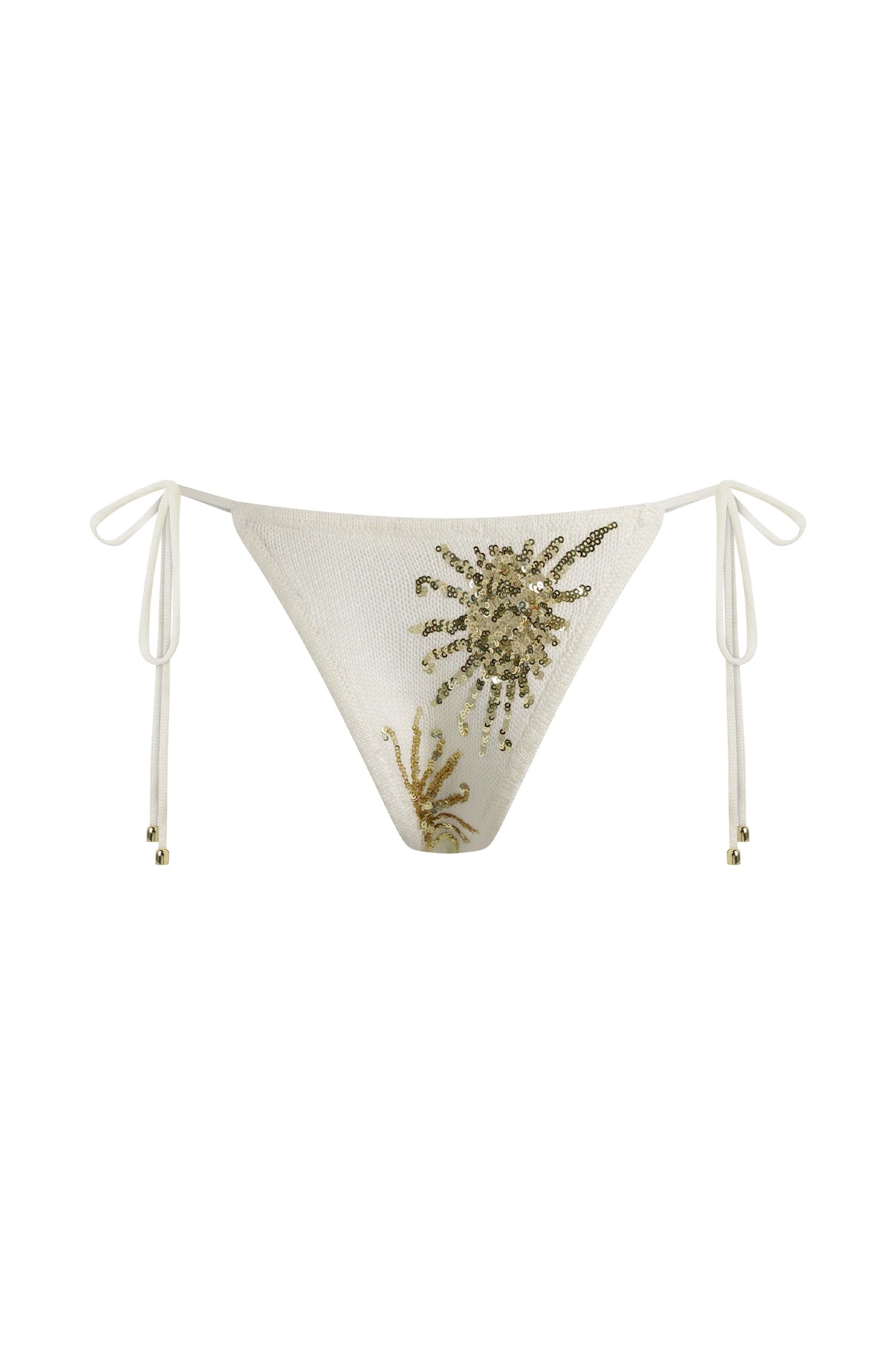 Huntleigh Crochet Bikini Bottom - White & Gold Sunshine Print #8