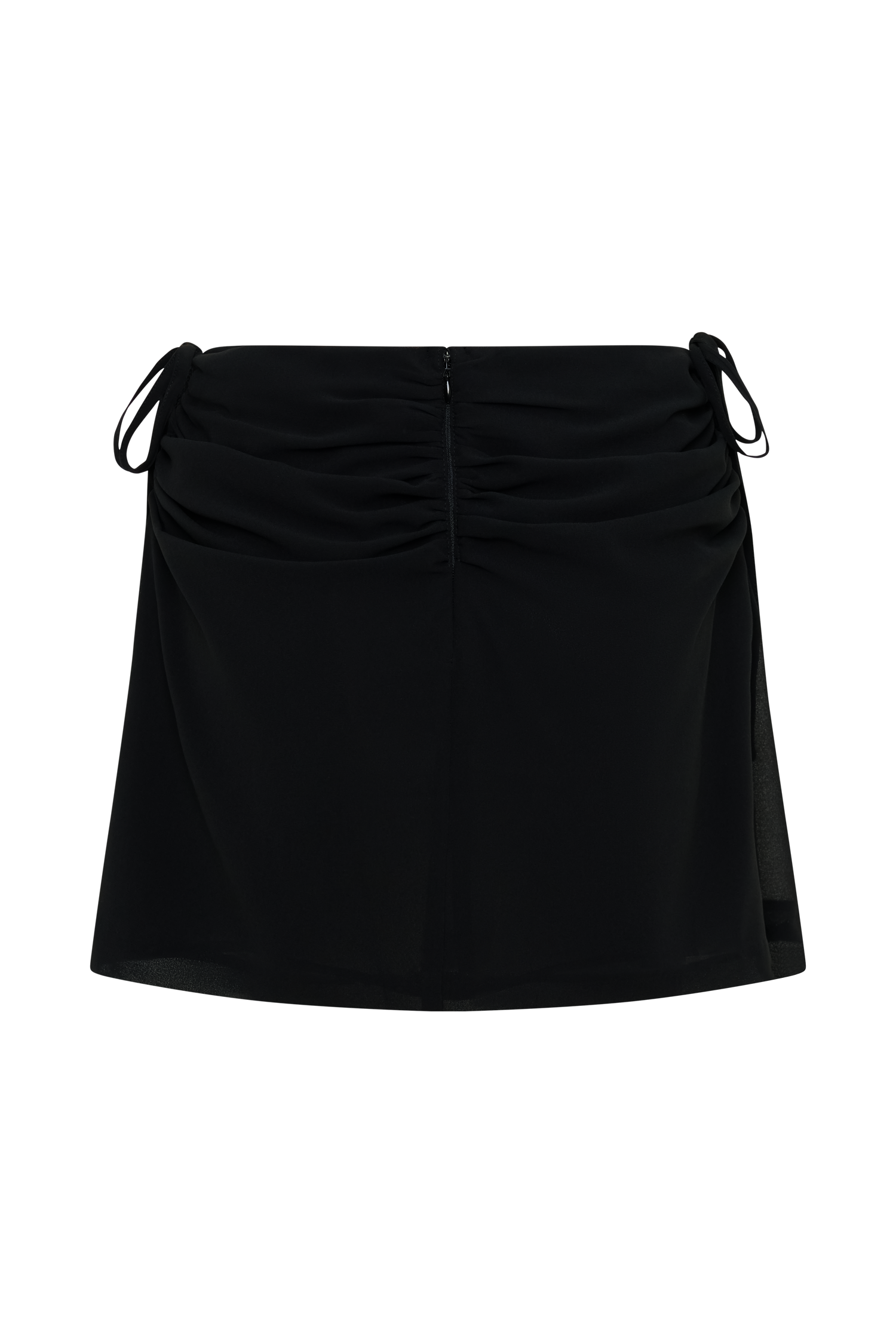 Indie Draped Chiffon Mini Skirt - Black #8
