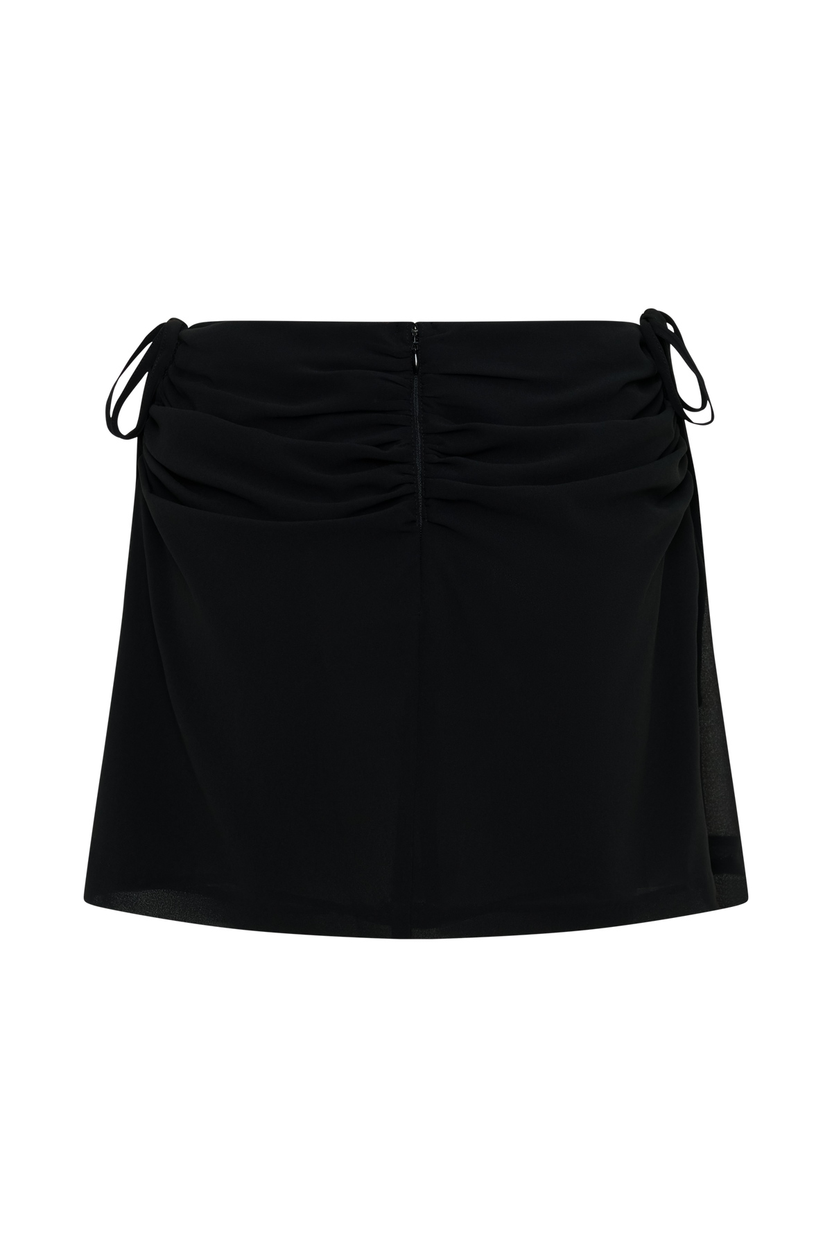 Indie Draped Chiffon Mini Skirt - Black #8