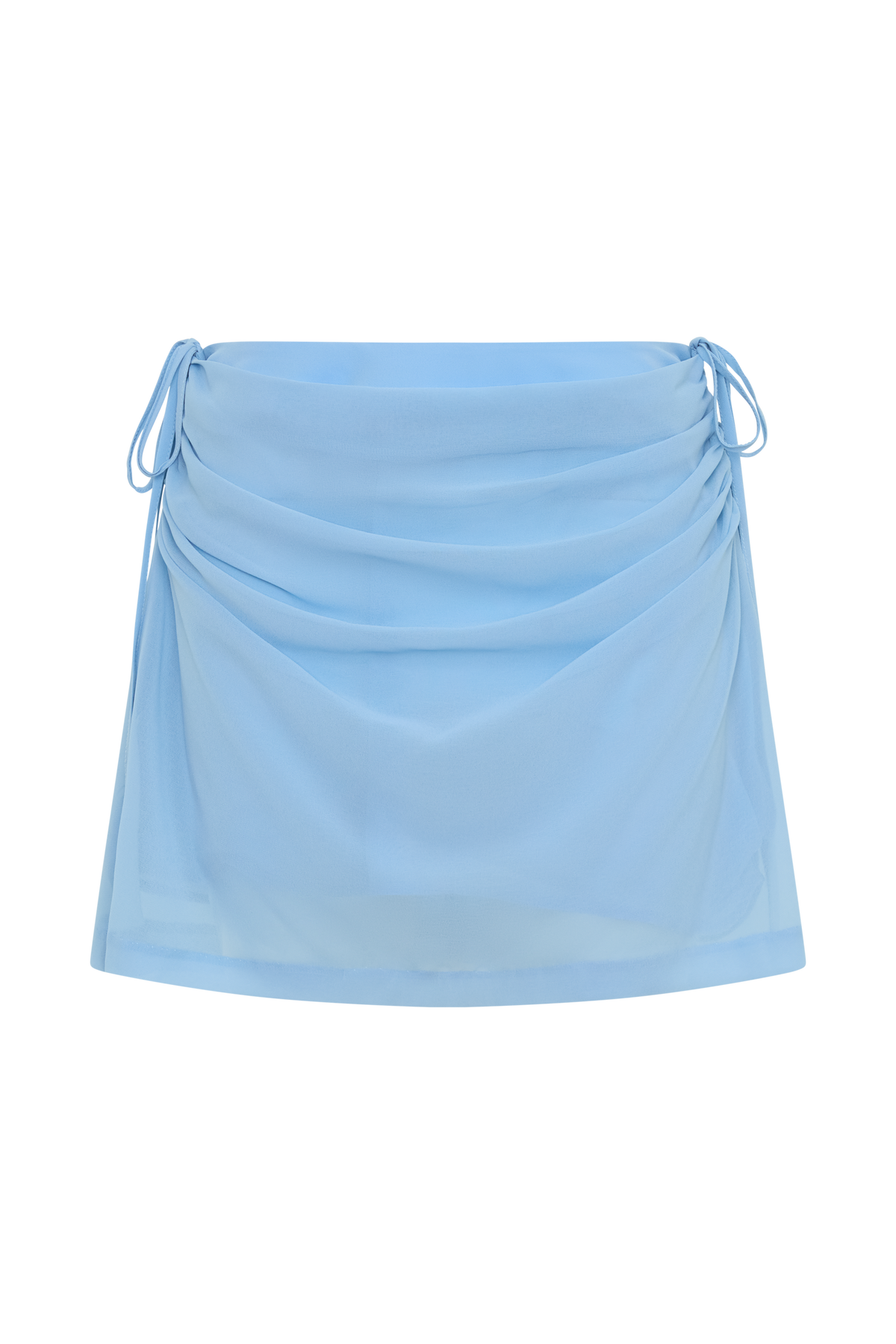 Indie Draped Chiffon Mini Skirt - Sky Blue #9