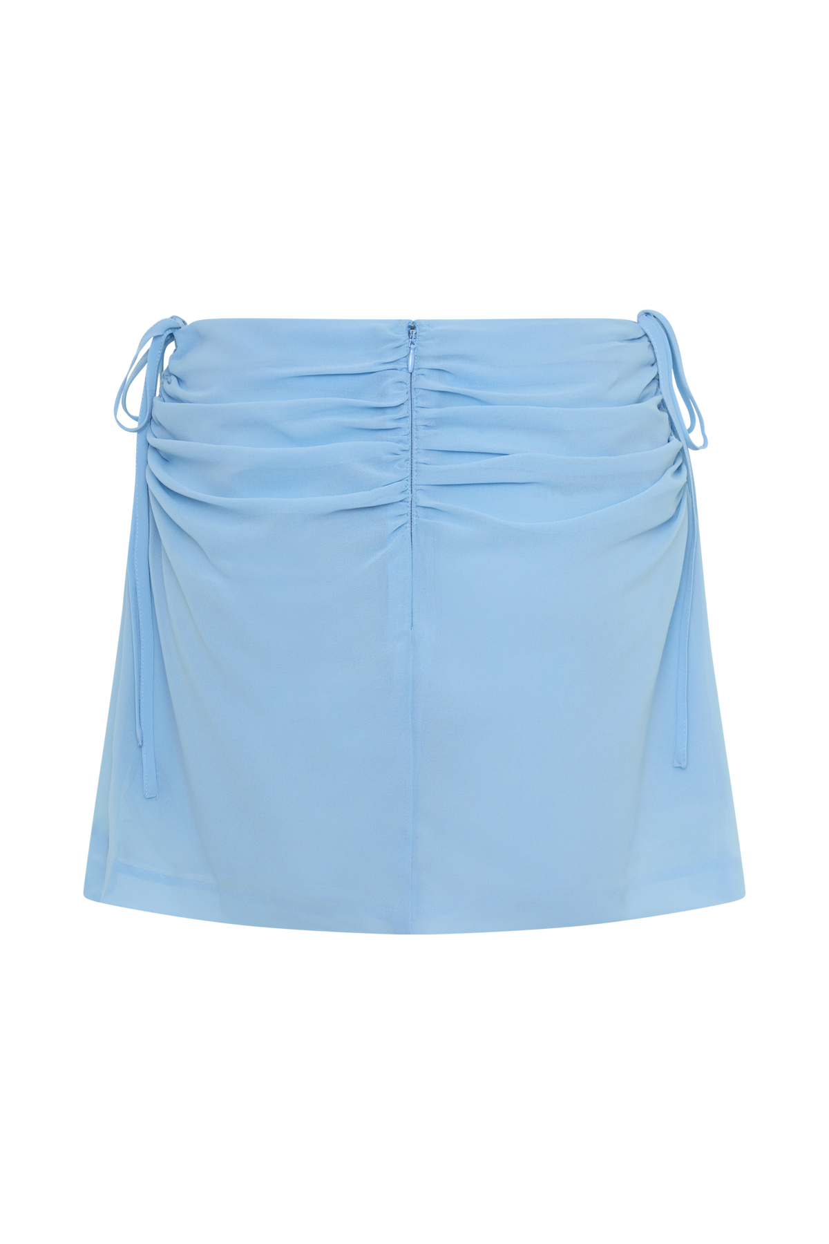 Indie Draped Chiffon Mini Skirt - Sky Blue #8