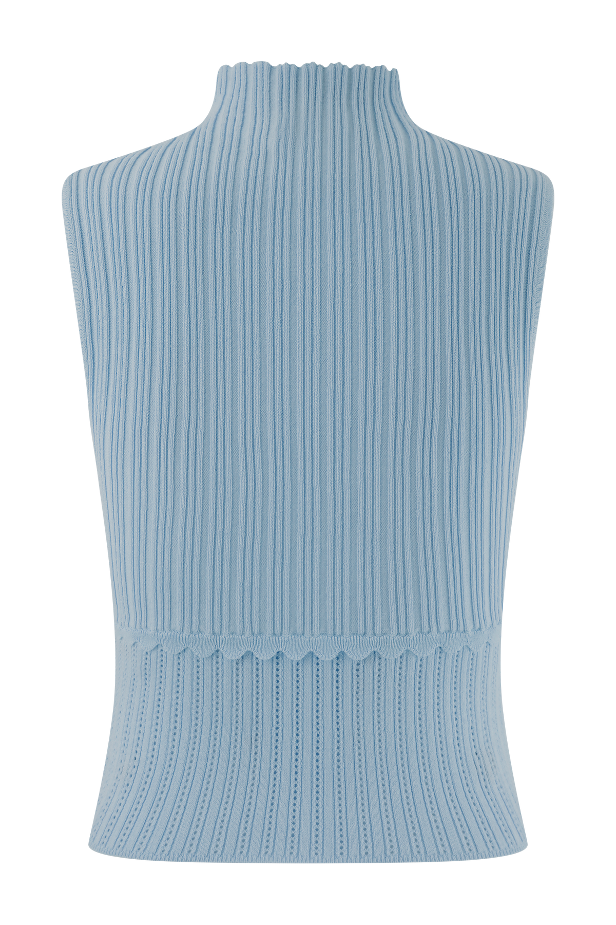 Indy Pointelle Knit Top - Cornflower Blue #8