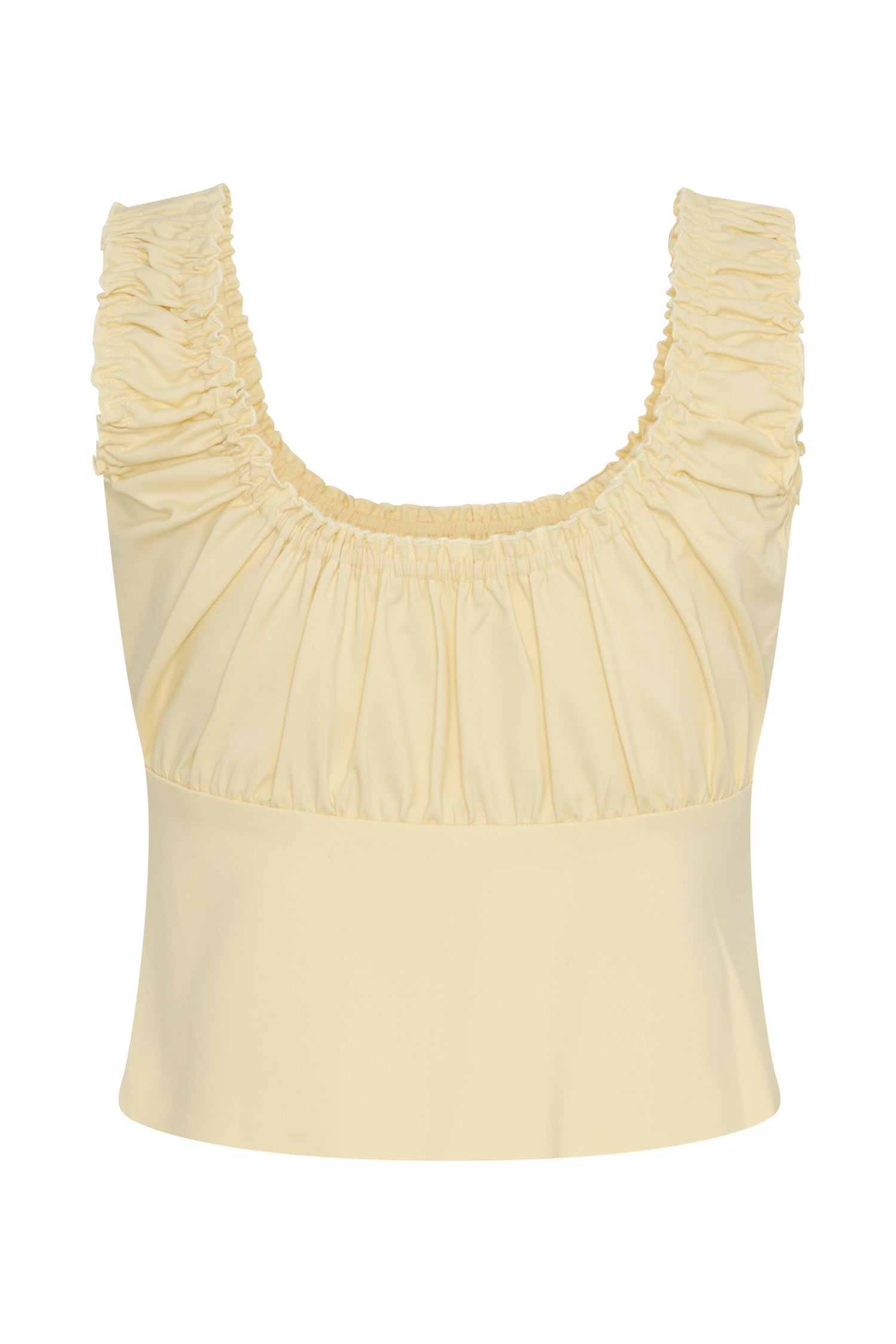 Ines Sleeveless Ruched Top - Lemon #7