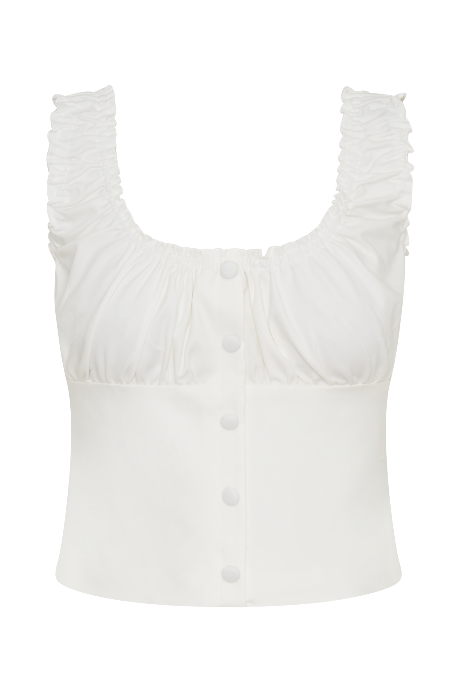 Ines Sleeveless Ruched Top - White #7
