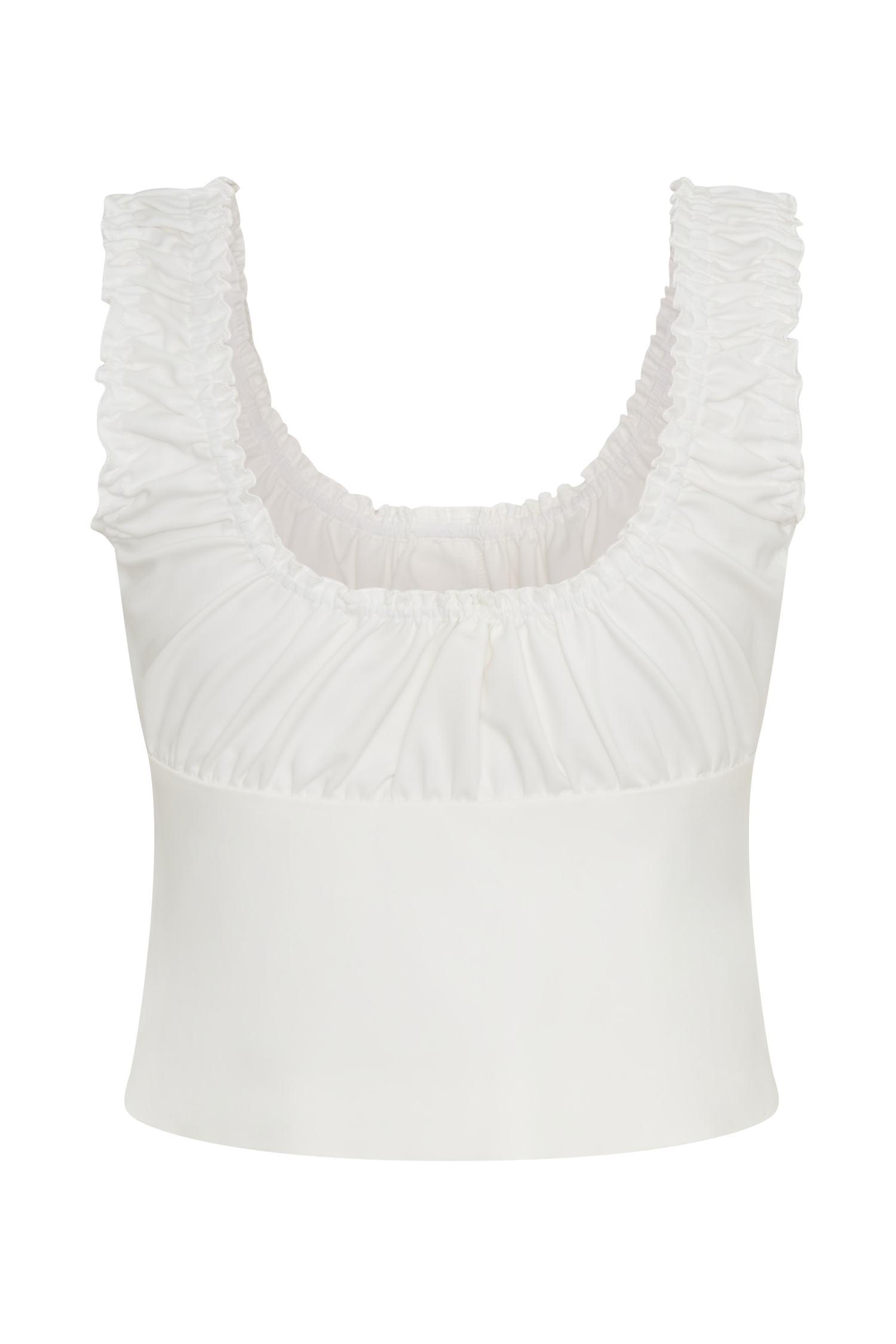 Ines Sleeveless Ruched Top - White #6