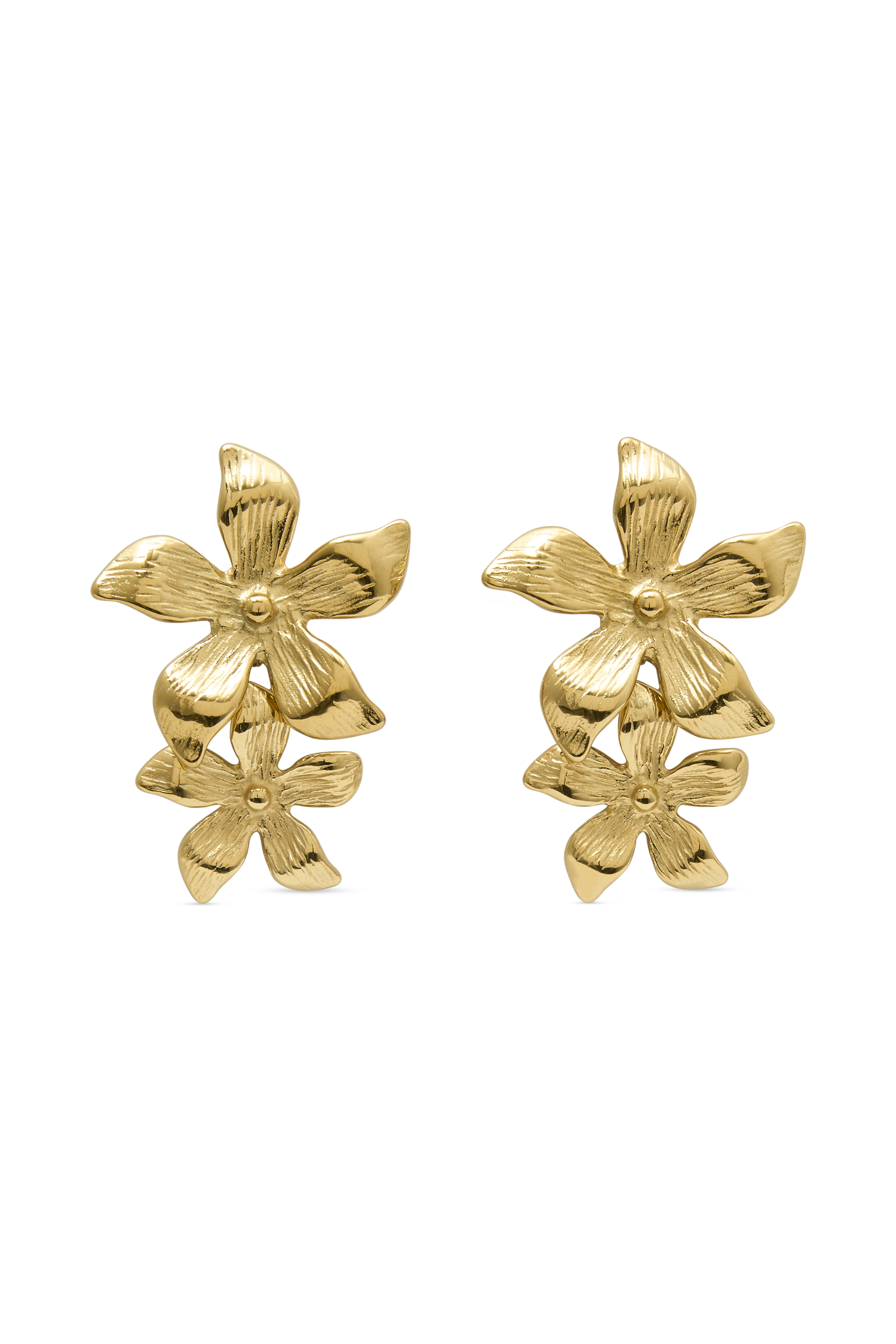Infatuated Drop Flower Earrings - Gold #9