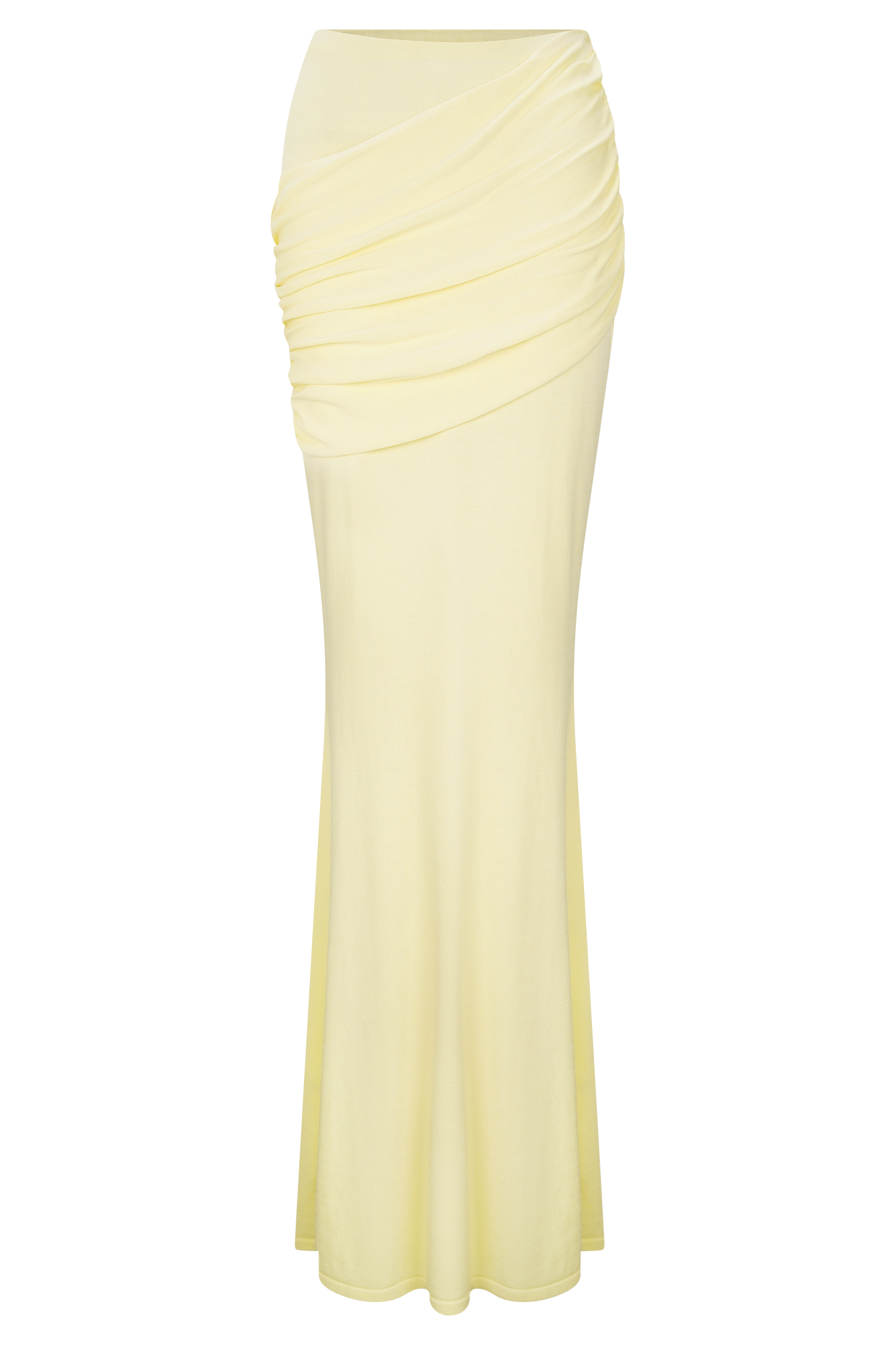 Irene Gathered Knit Maxi Skirt - Lemon #7