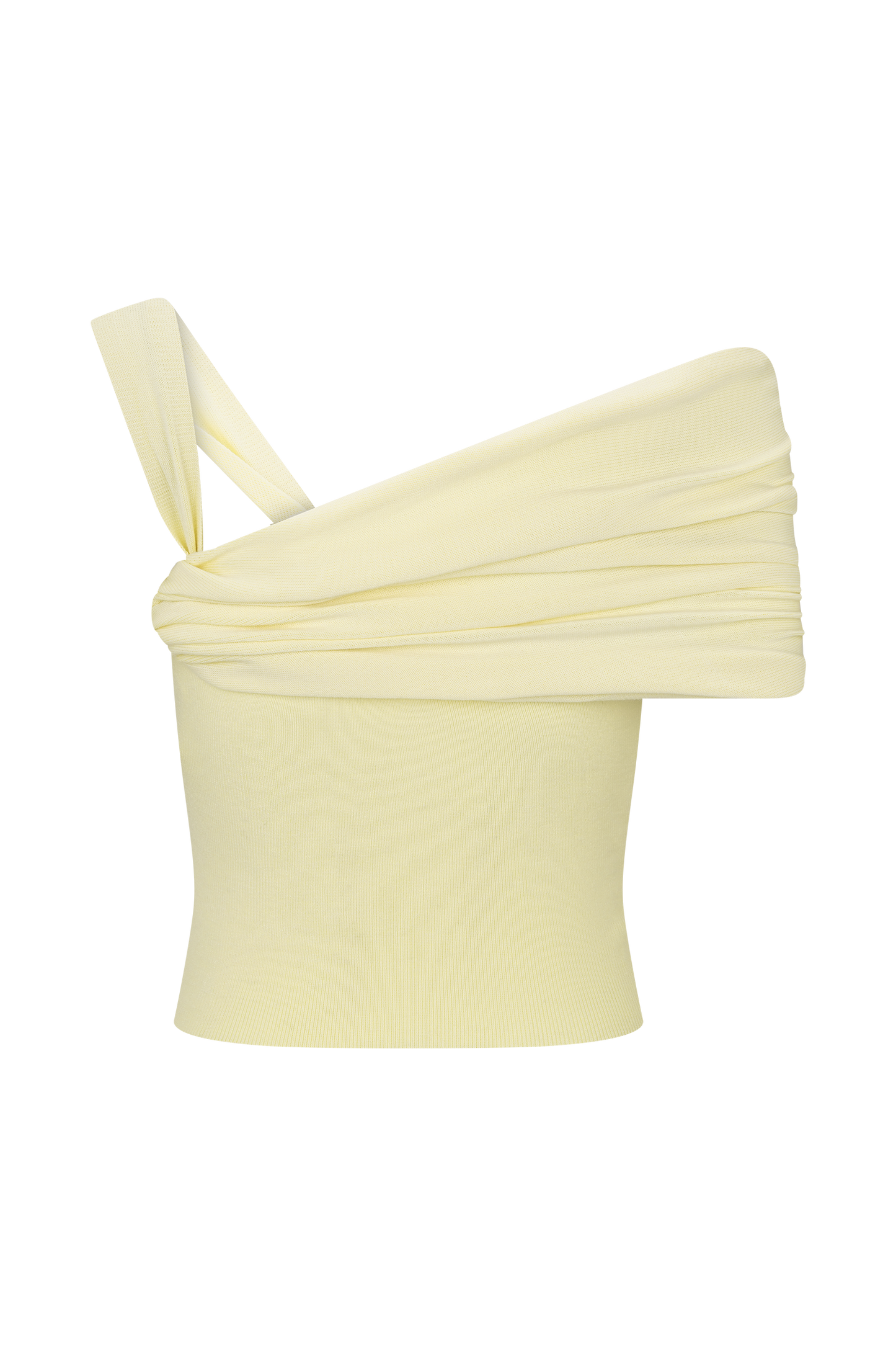 Irene Gathered Knit Top - Lemon