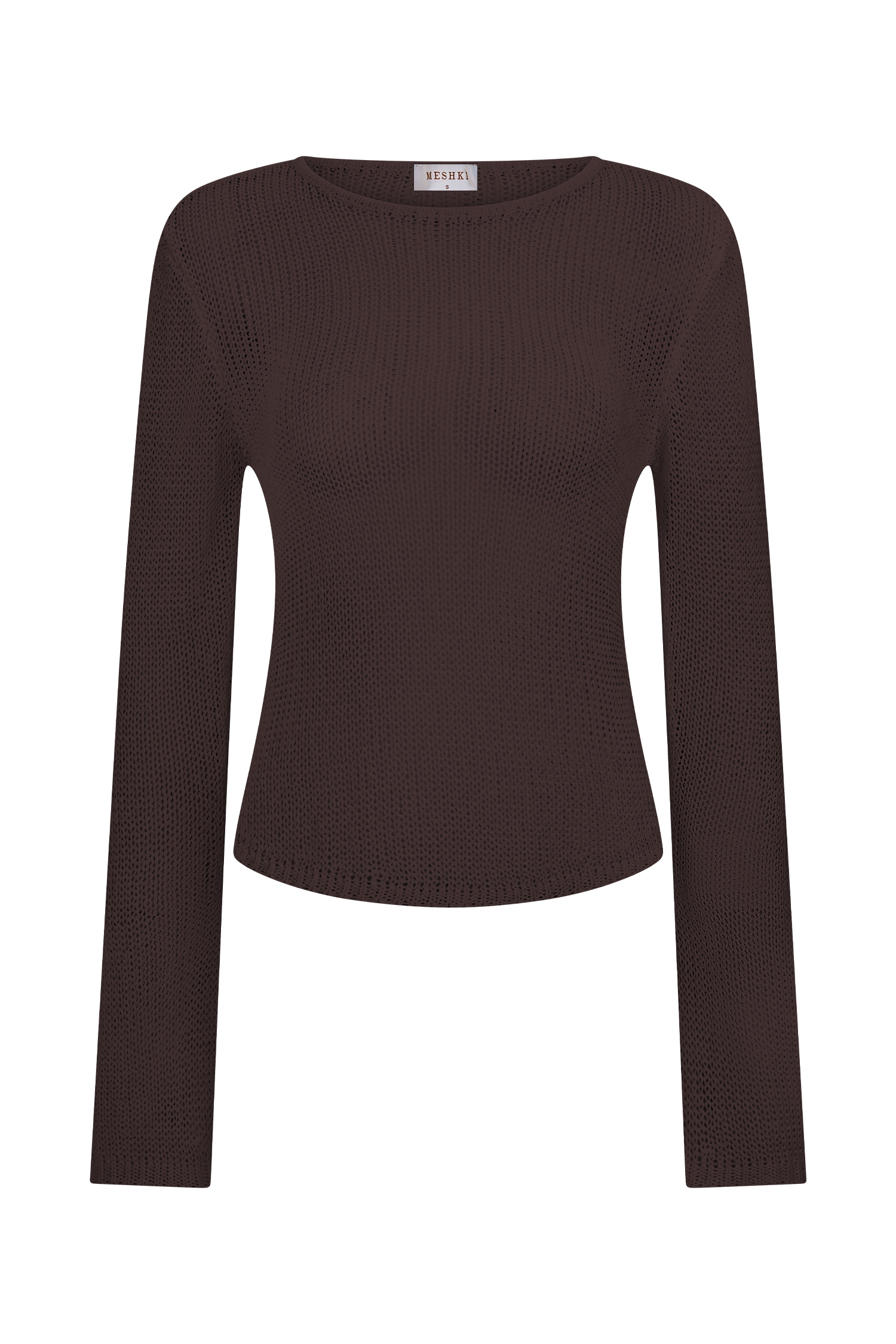 Isabella Long Sleeve Knit Top - Chocolate #10