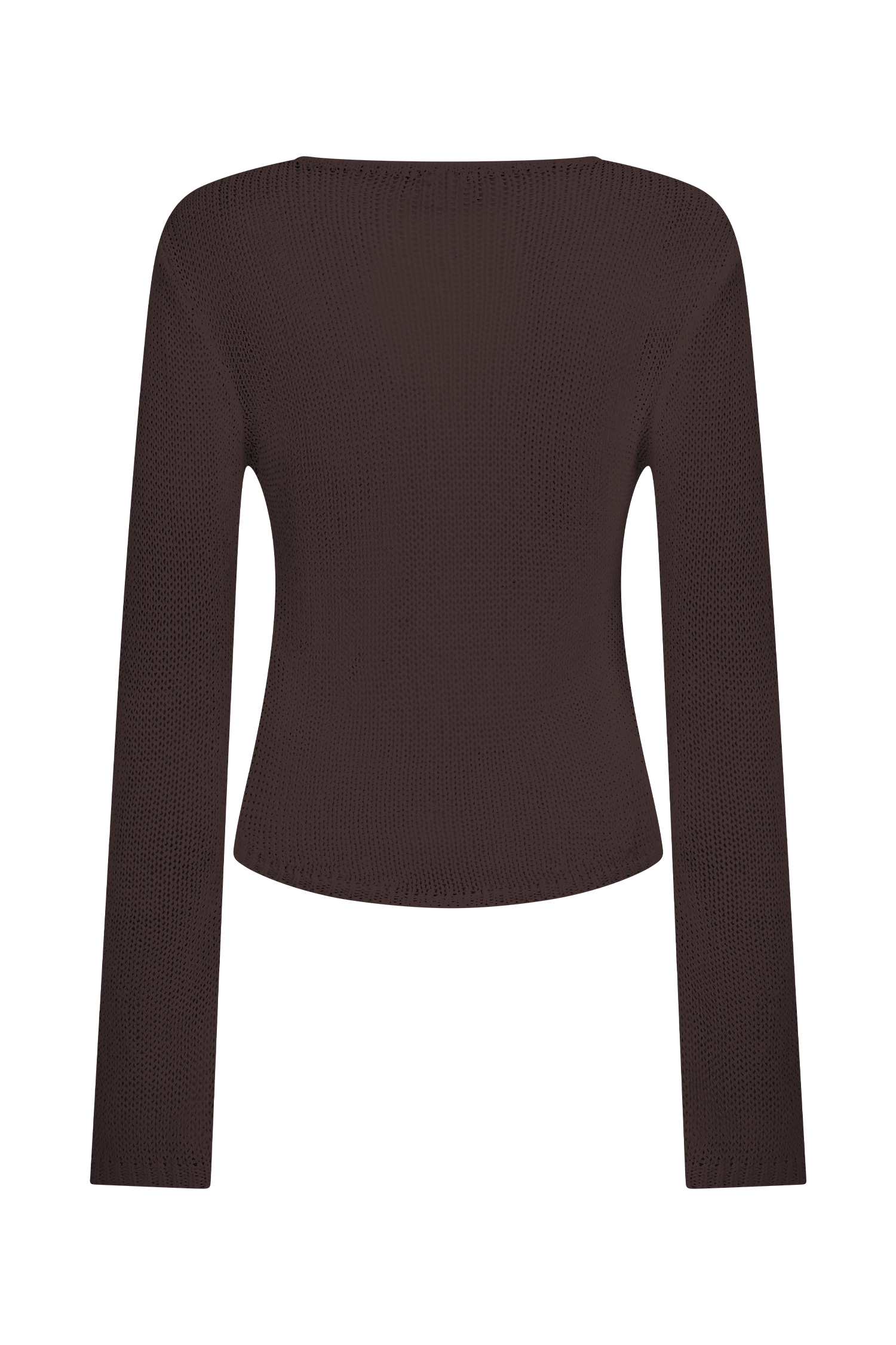 Isabella Long Sleeve Knit Top - Chocolate #9