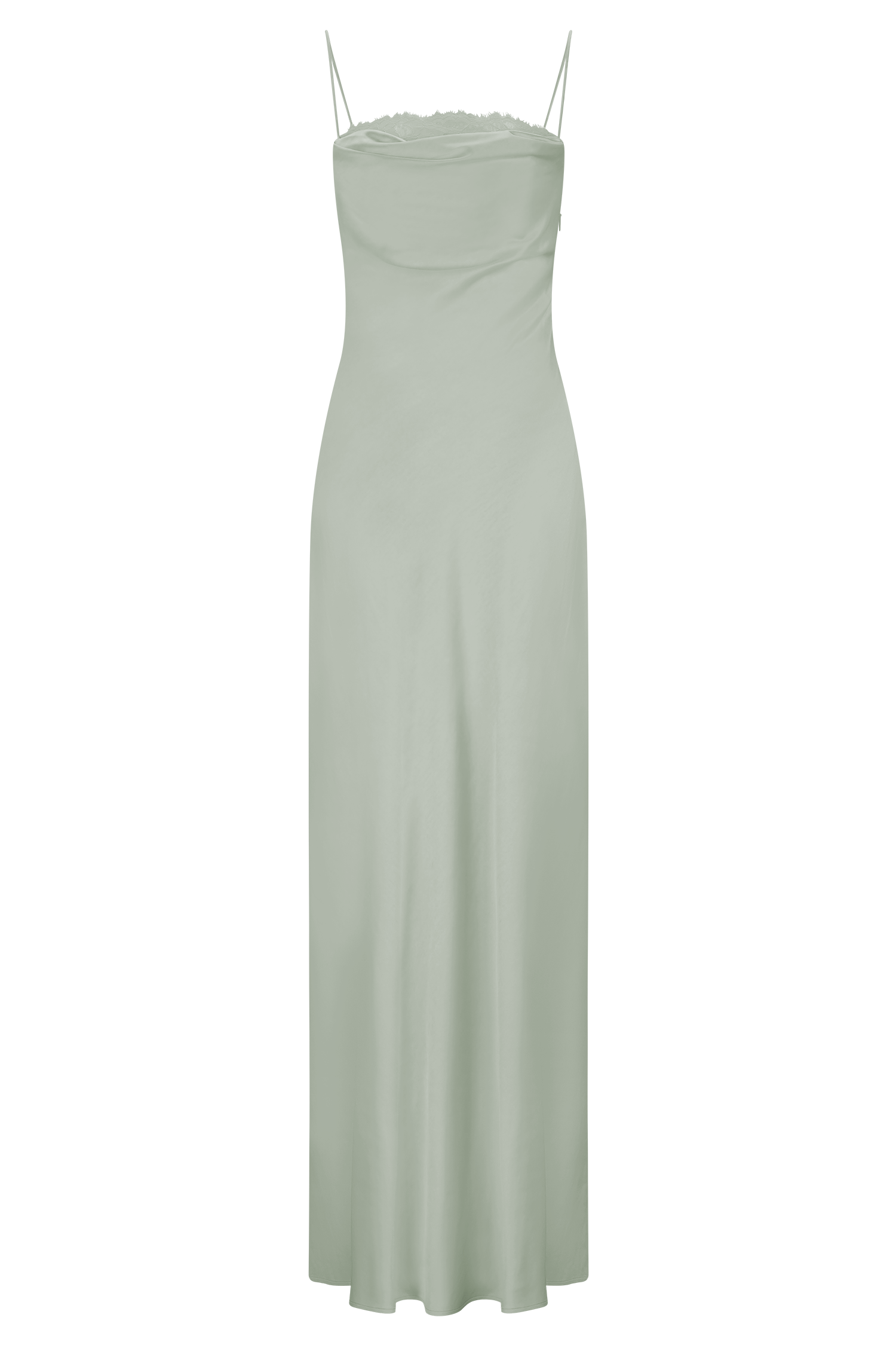 Isadora Lace & Satin Maxi Dress - Sage #9