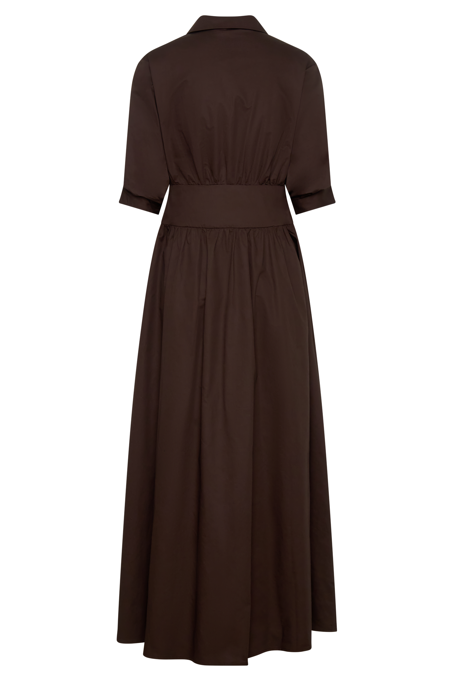 Isolde Long Sleeve Cotton Maxi Dress - Dark Chocolate #13