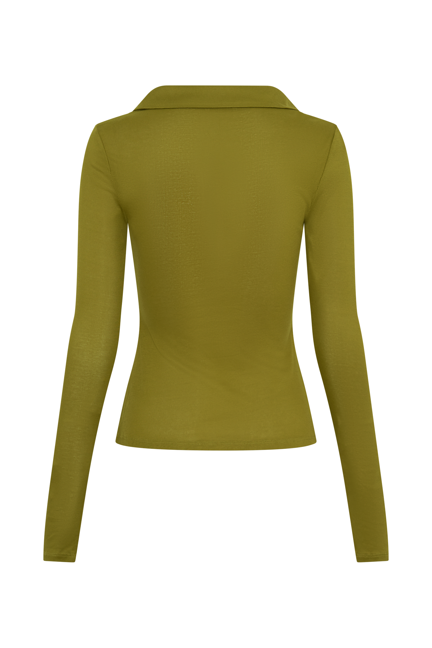 Jessina Collared Long Sleeve Top - Olive #7