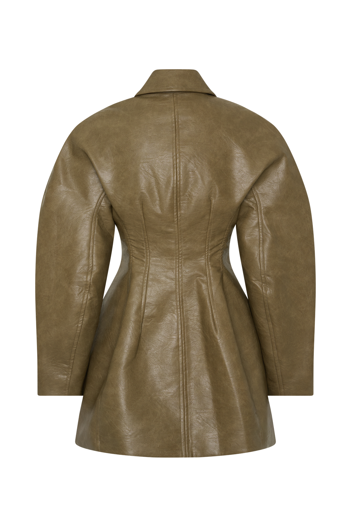 Jordana Faux Leather Mini Dress - Khaki #8