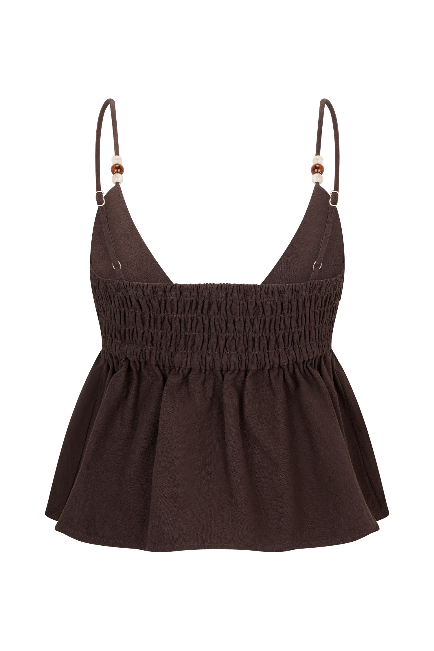 Janayia Cotton Beaded Top - Dark Espresso #8