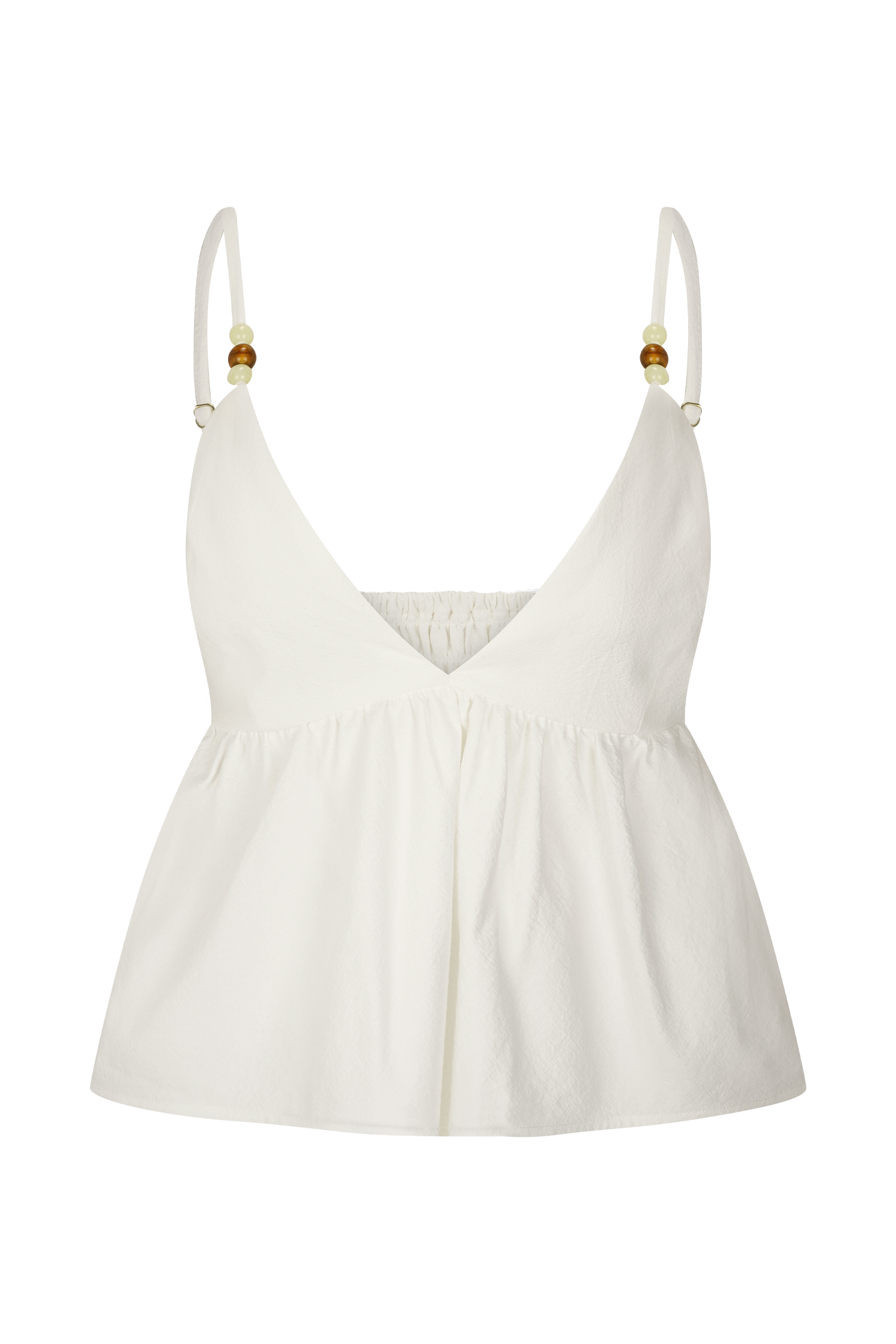 Janayia Cotton Beaded Top - White #9