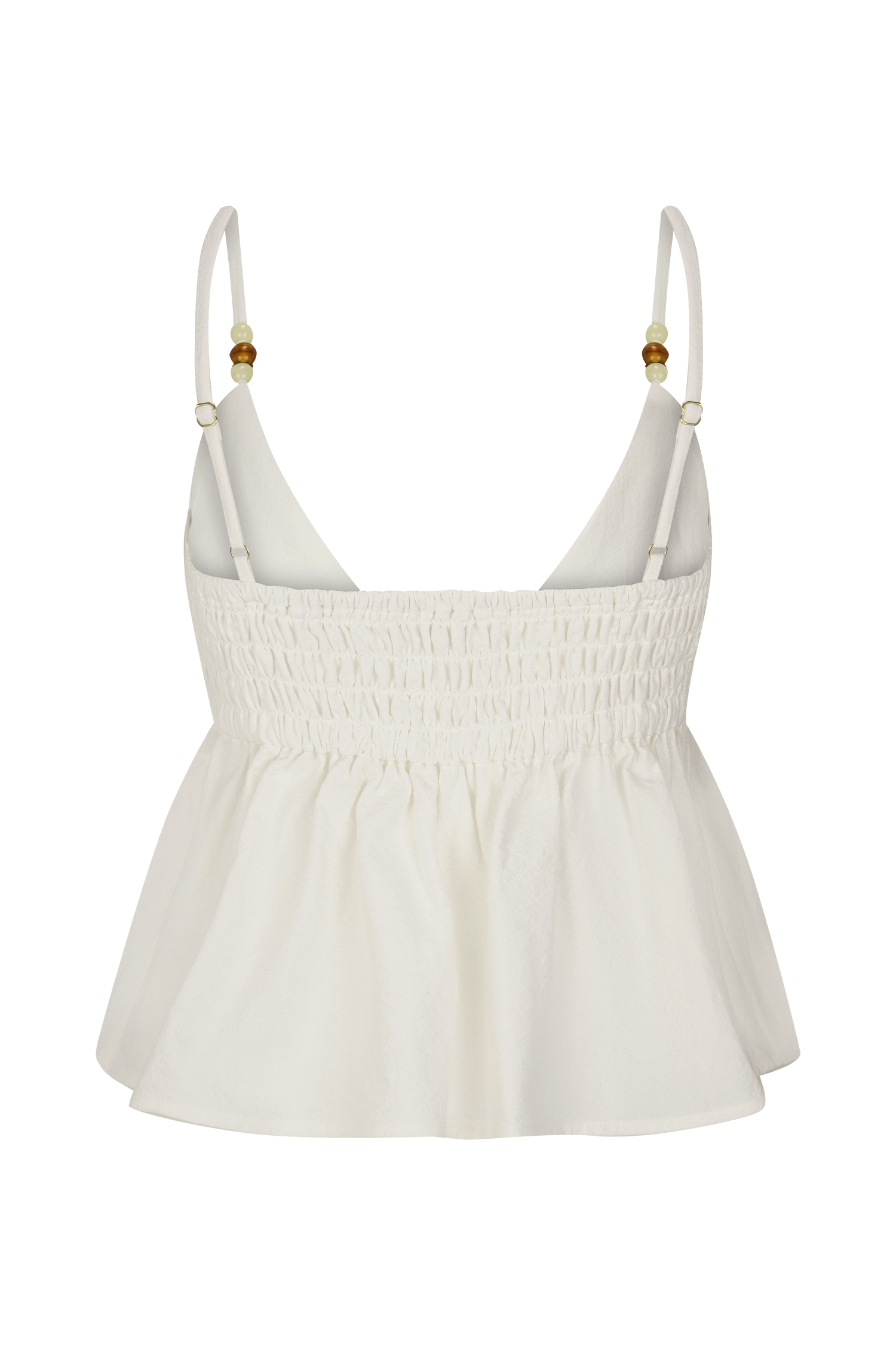 Janayia Cotton Beaded Top - White #8