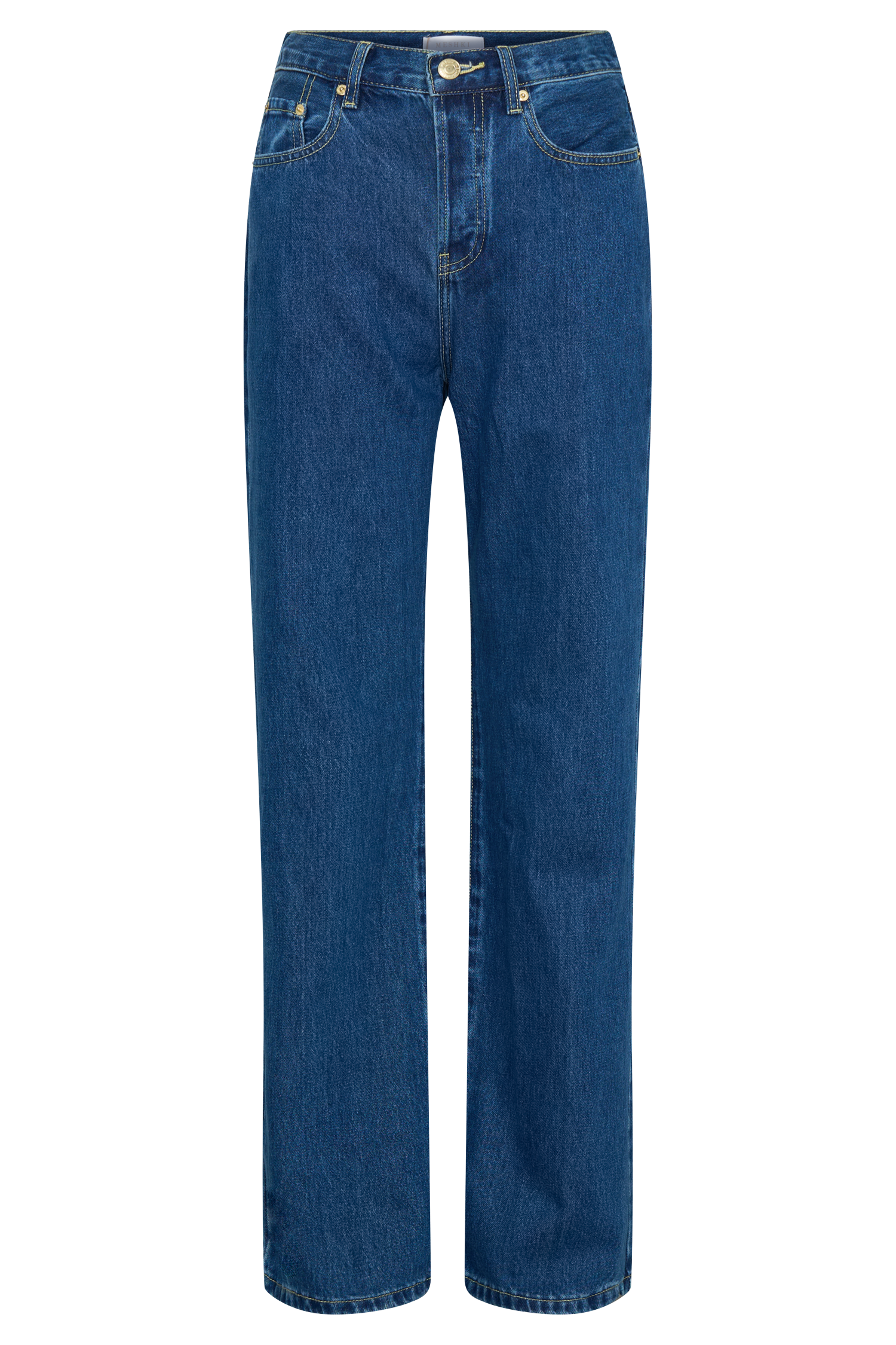 Janine High Waisted Straight Leg Jeans - Dark Blue #11