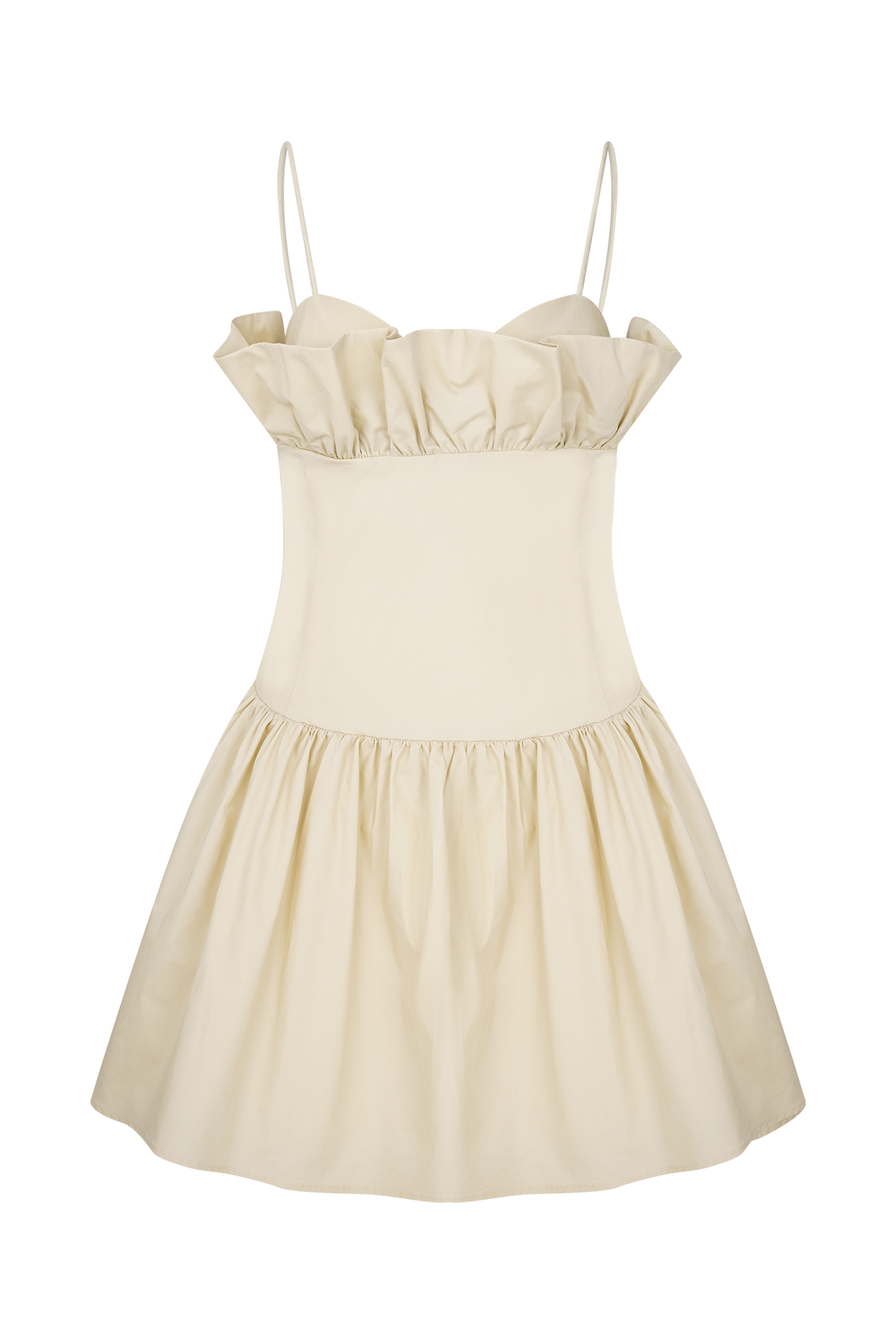 Janis Cotton Frill Mini Dress - Nude #9