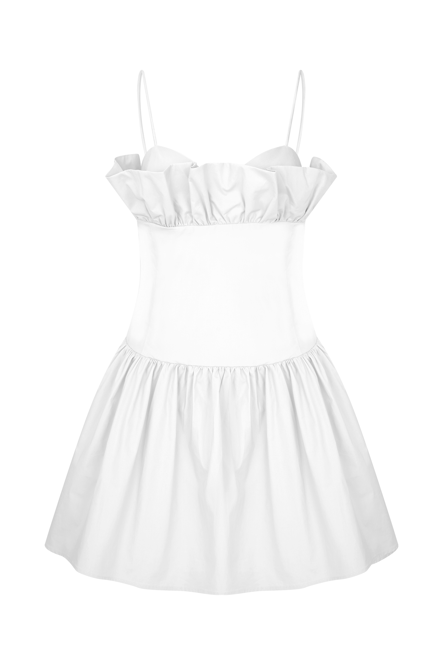 Janis Cotton Frill Mini Dress - White #7