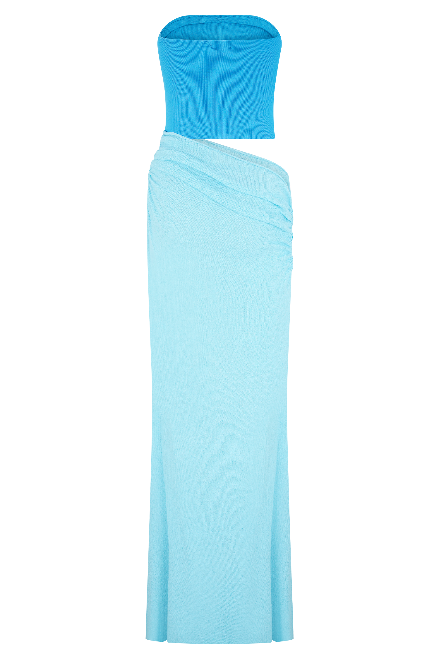 Jasiel Strapless Knit Maxi Dress - Cyan Blue #7