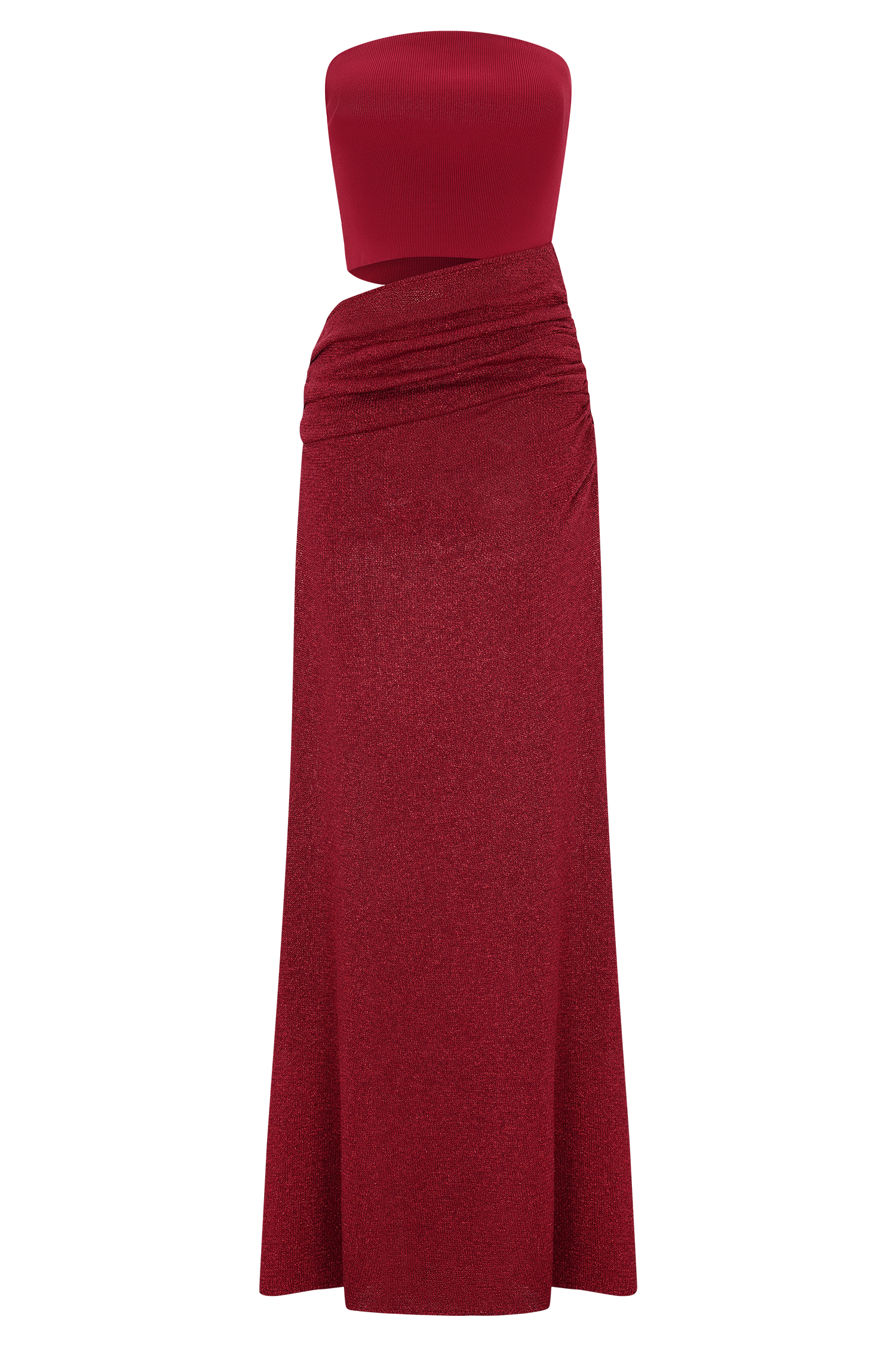 Jasiel Strapless Knit Maxi Dress - Red #7