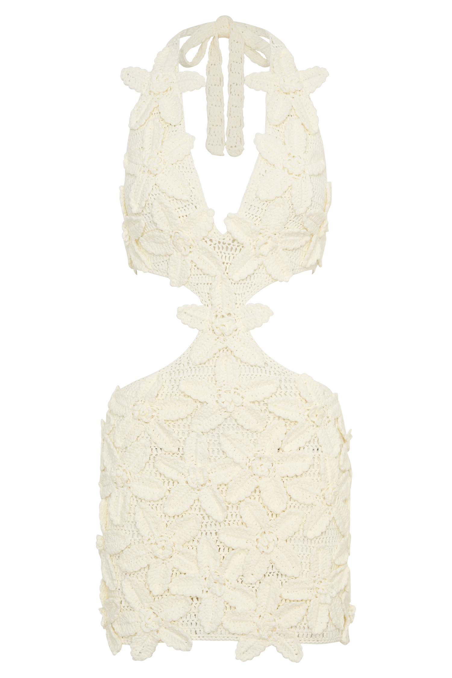 Jaylene Floral Crochet Mini Dress - White #9