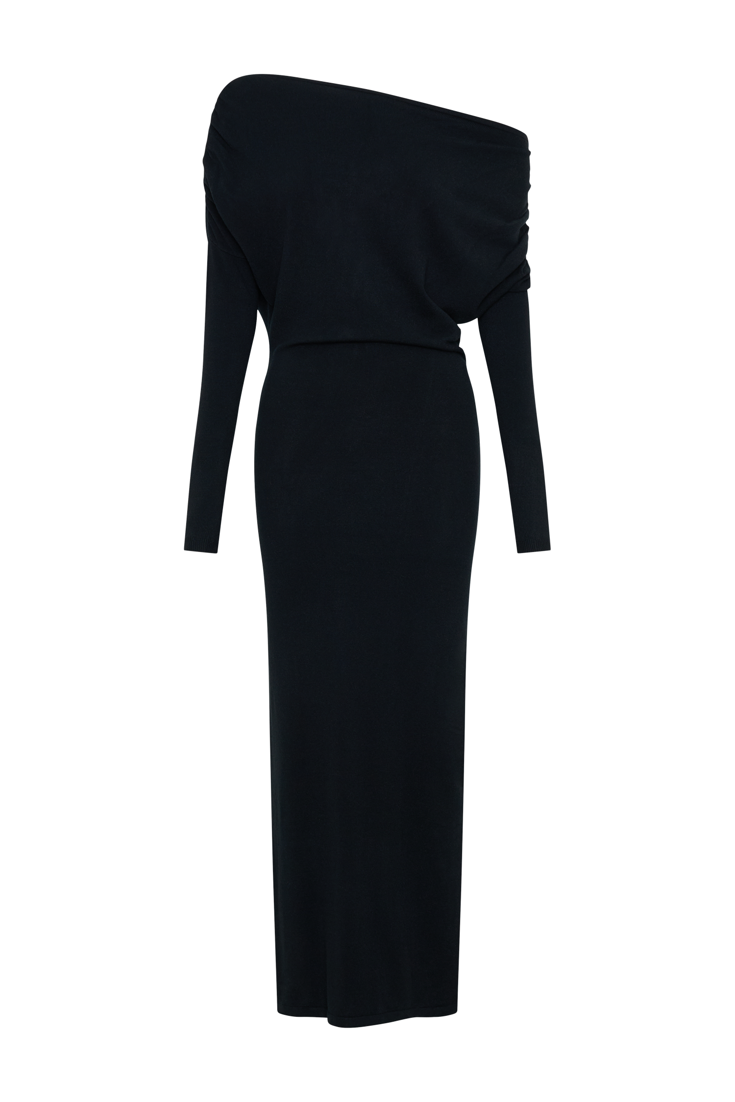 Jessie Cowl Neck Knit Midi Dress - Black #7